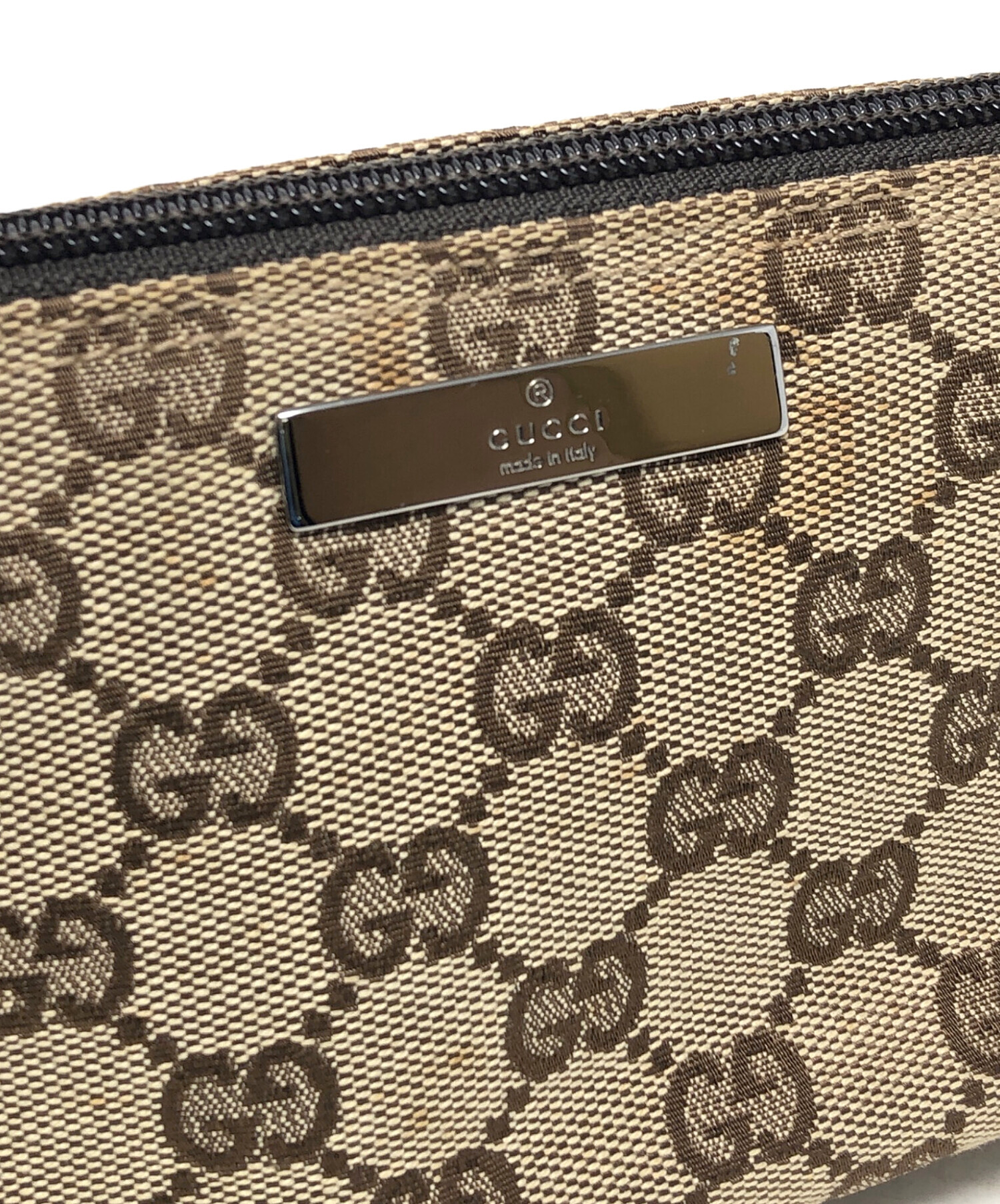 中古・古着通販】GUCCI (グッチ) アクセサリーポーチ GG ブラウン