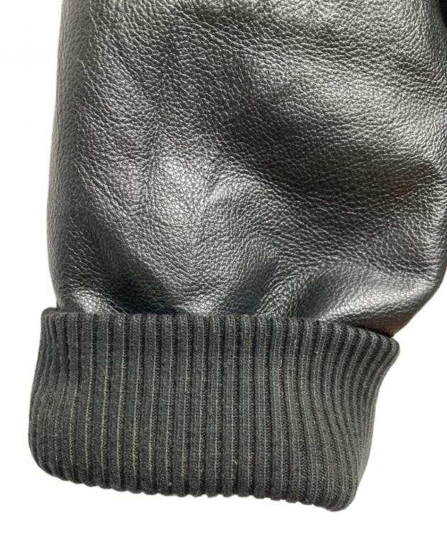 中古・古着通販】SUMAC (スマック) レザースリーブスタジャン ブラック