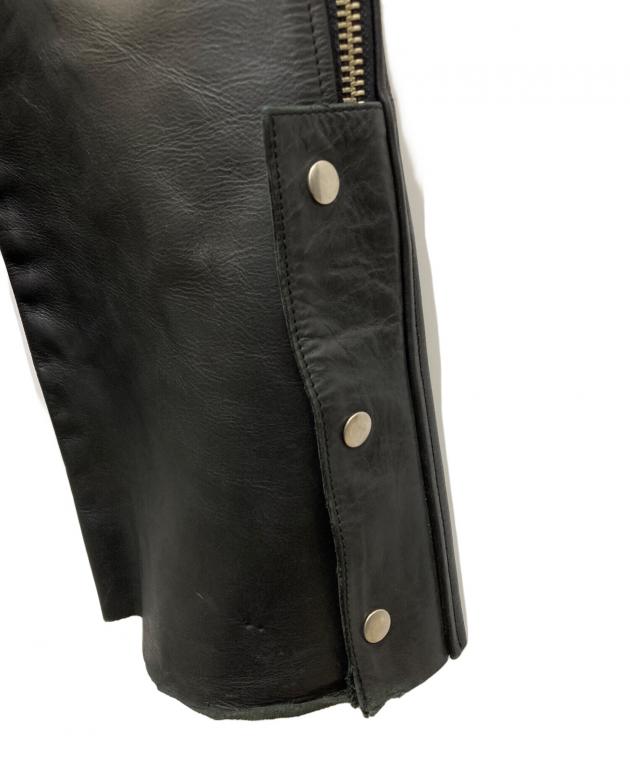 中古・古着通販】KADOYA (カドヤ) レザーチャップス ブラック サイズ