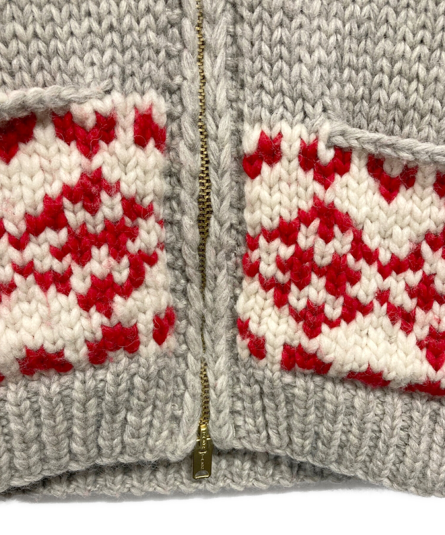 中古・古着通販】KANATA (カナタ) カウチンニットカーディガン グレー