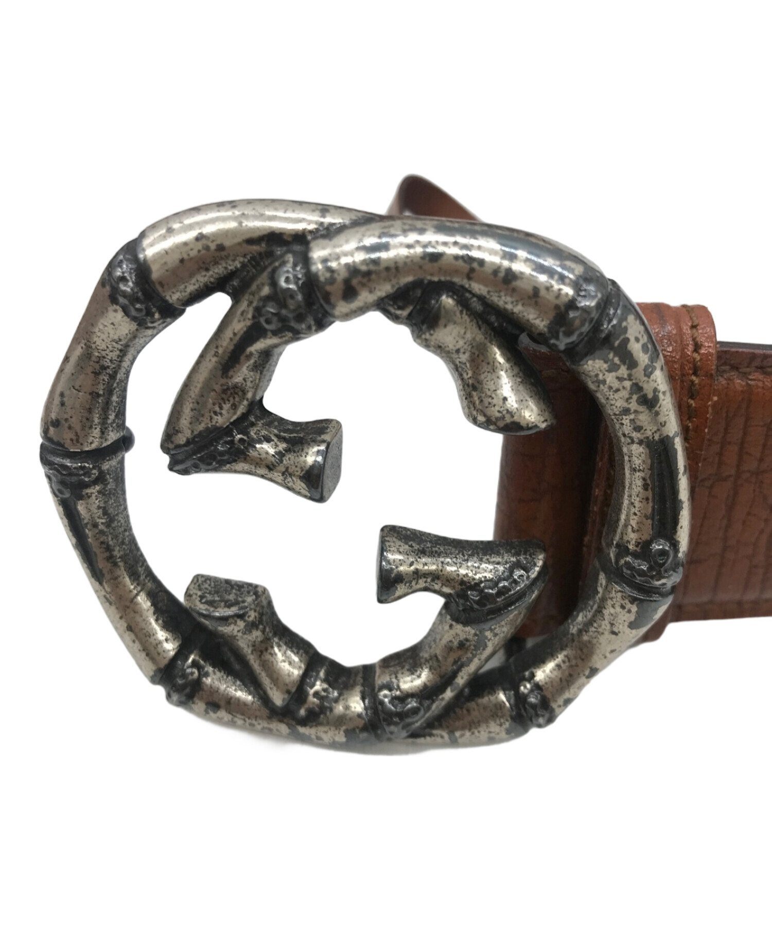 中古・古着通販】GUCCI (グッチ) バンブーバックルレザーベルト