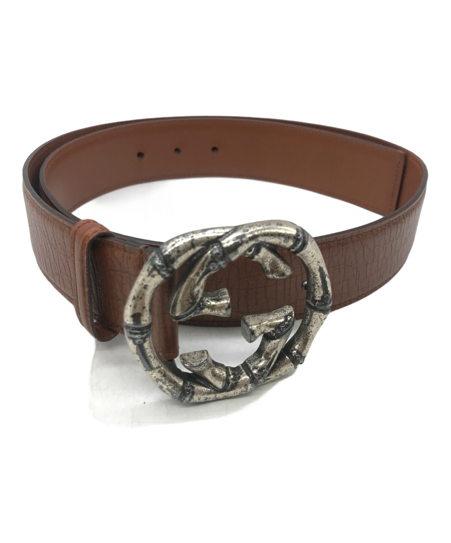 中古・古着通販】GUCCI (グッチ) バンブーバックルレザーベルト