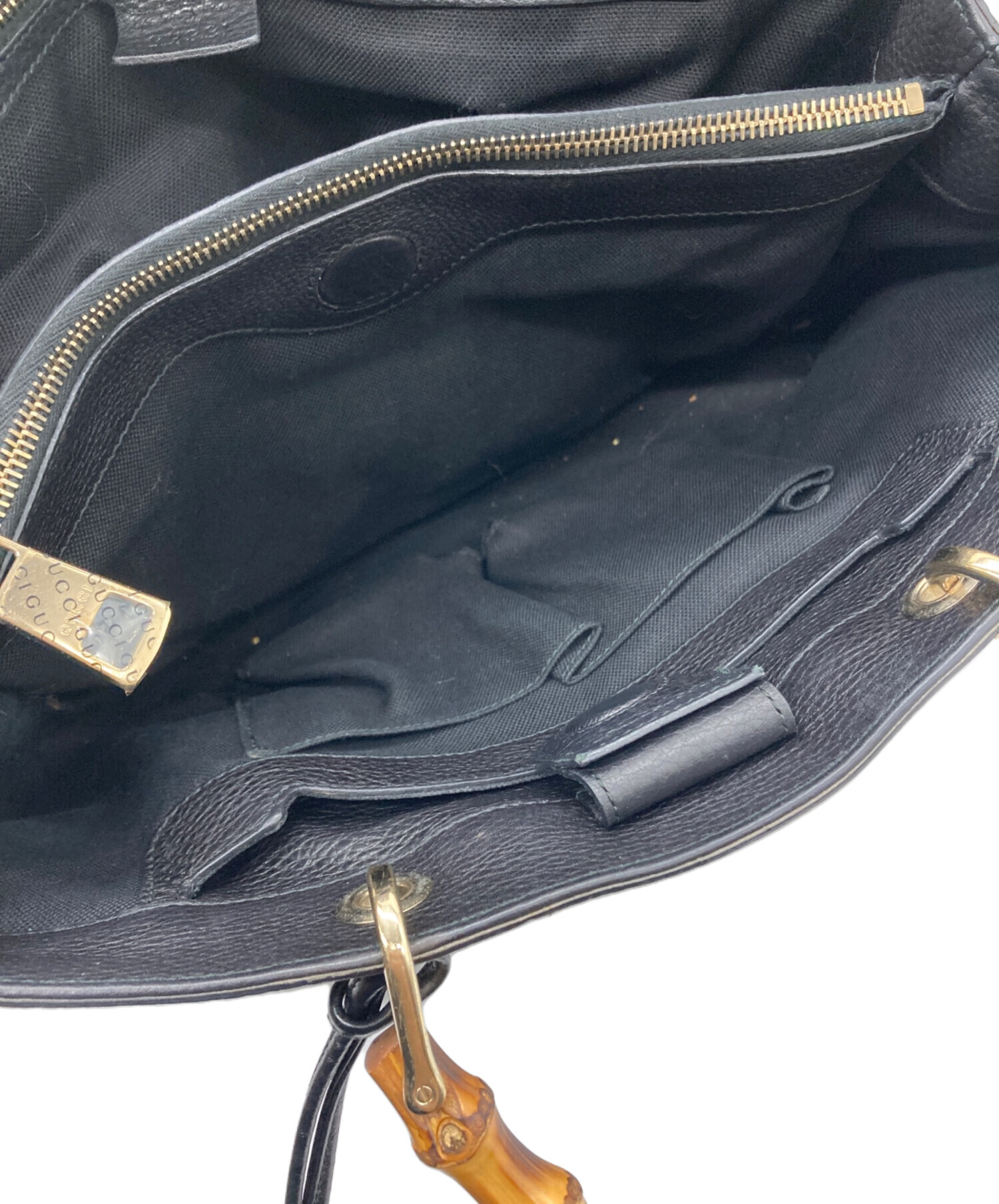 中古・古着通販】GUCCI (グッチ) バンブーショッパーバッグ ブラック