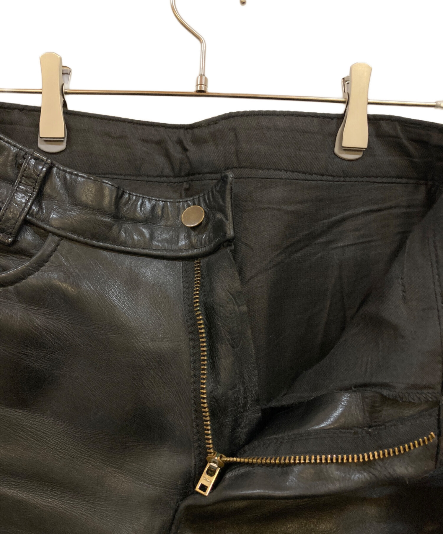 中古・古着通販】VANSON (バンソン) レザーパンツ ブラック サイズ:W31