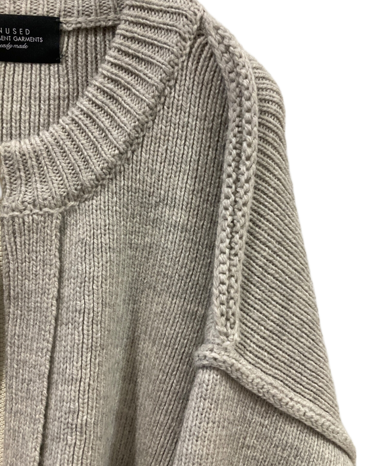 中古・古着通販】UNUSED (アンユーズド) HALF ZIP KNIT グレー サイズ