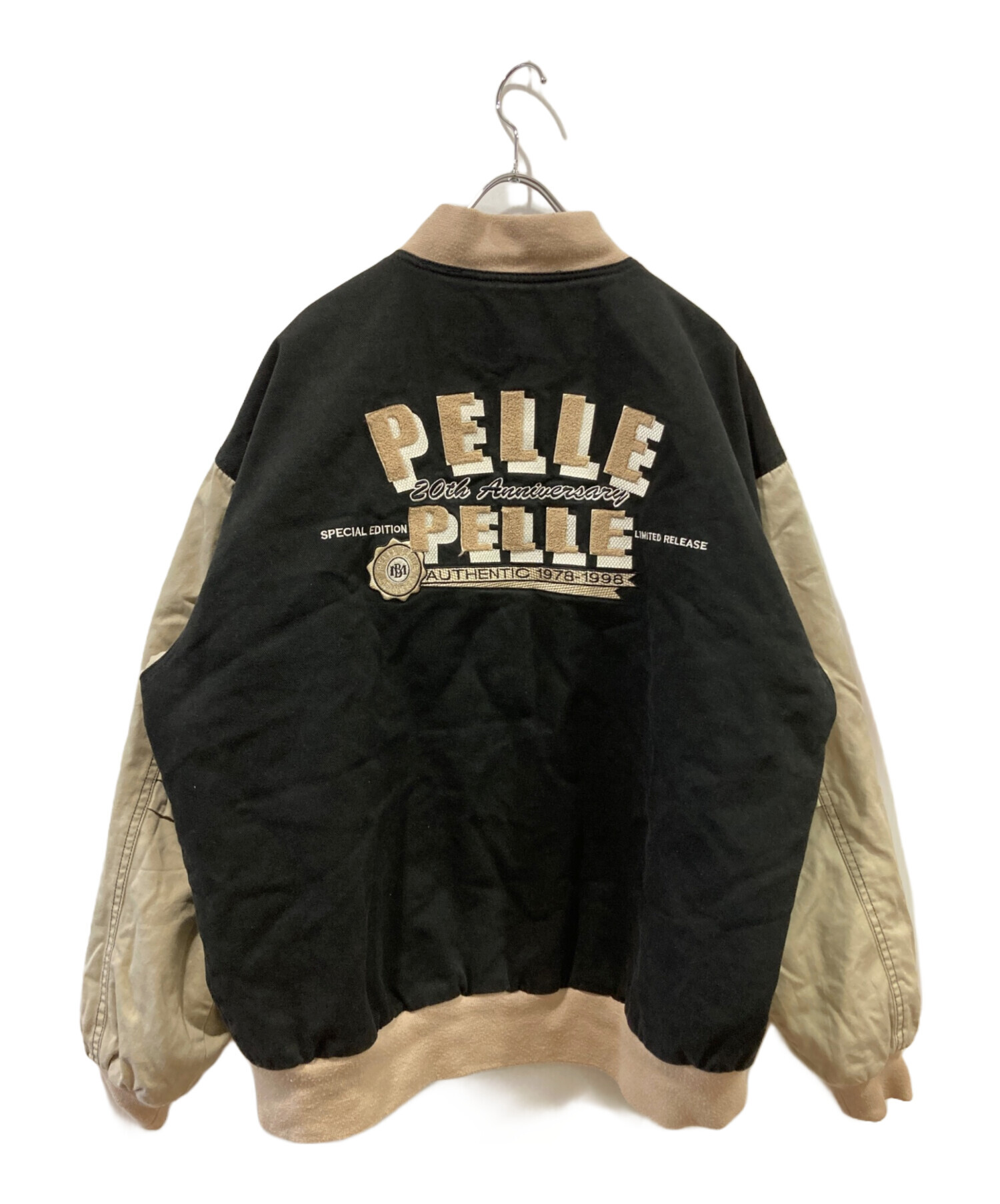 中古・古着通販】pellepelle (ペレペレ) スタジャン ブラック×ベージュ
