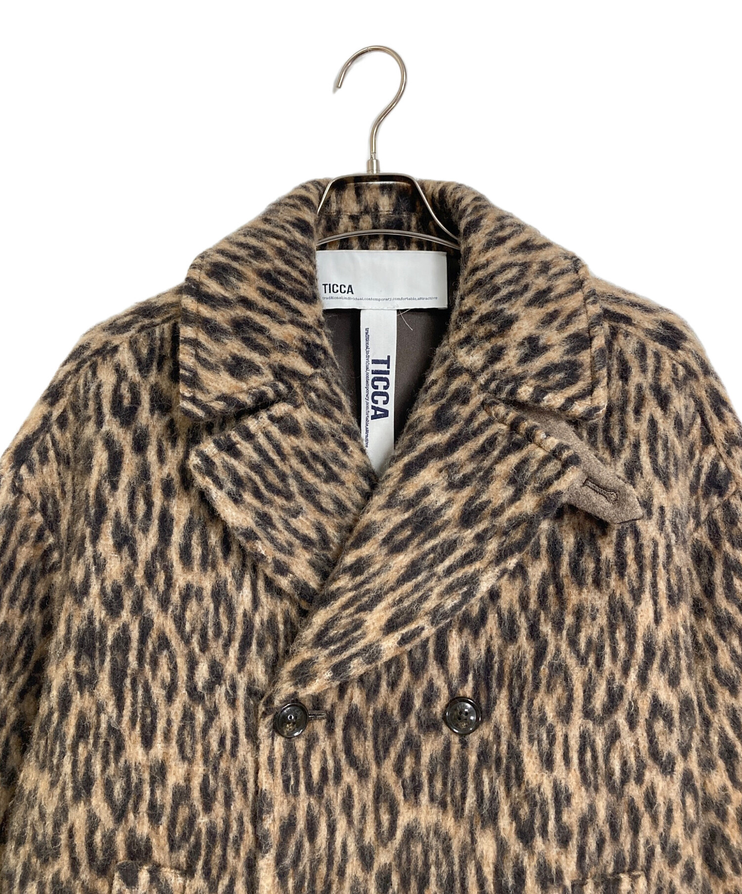 中古・古着通販】ticca (ティッカ) レオパードシャギーピーコート 24AW