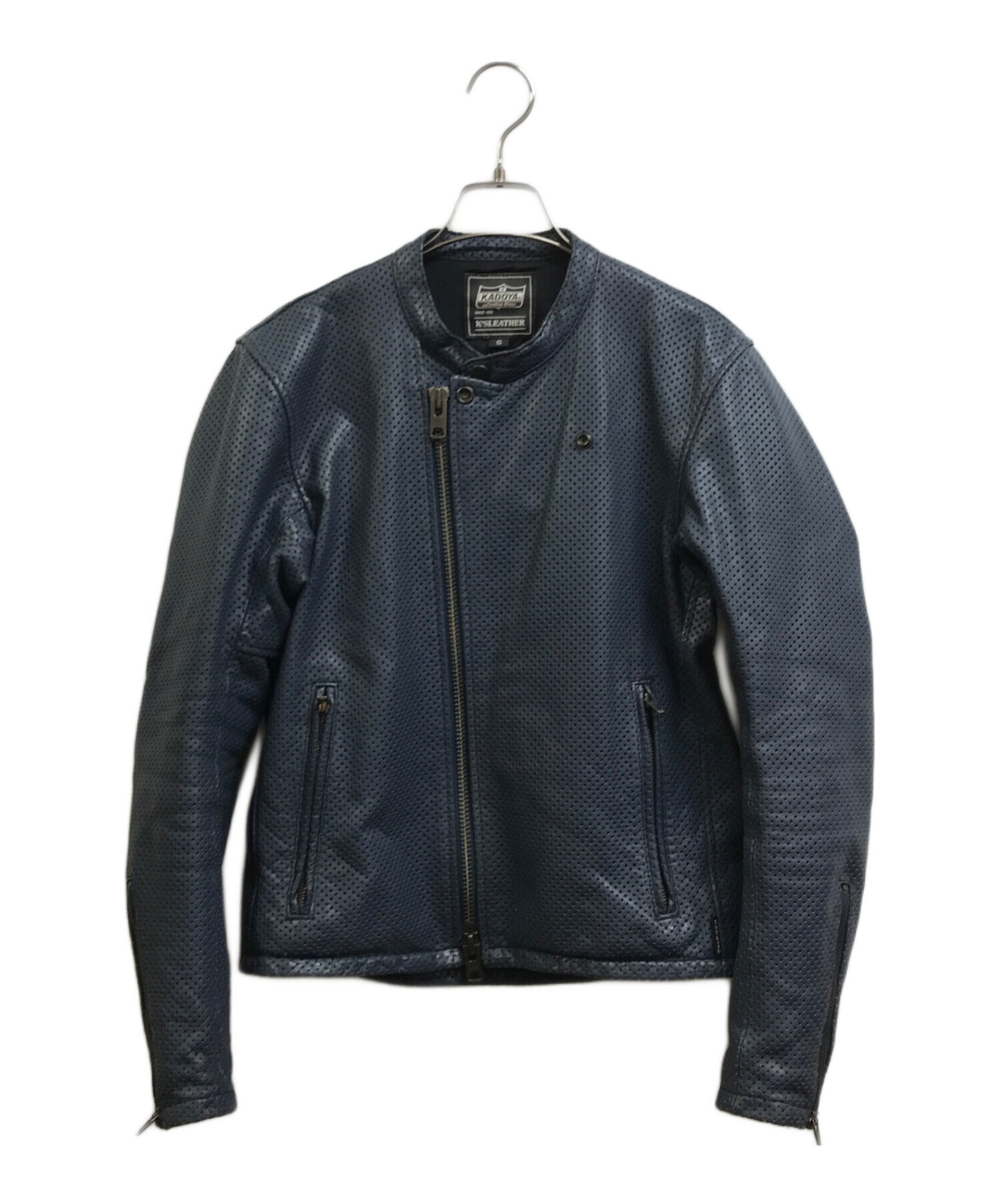 中古・古着通販】KADOYA (カドヤ) パンチングレザーライダース