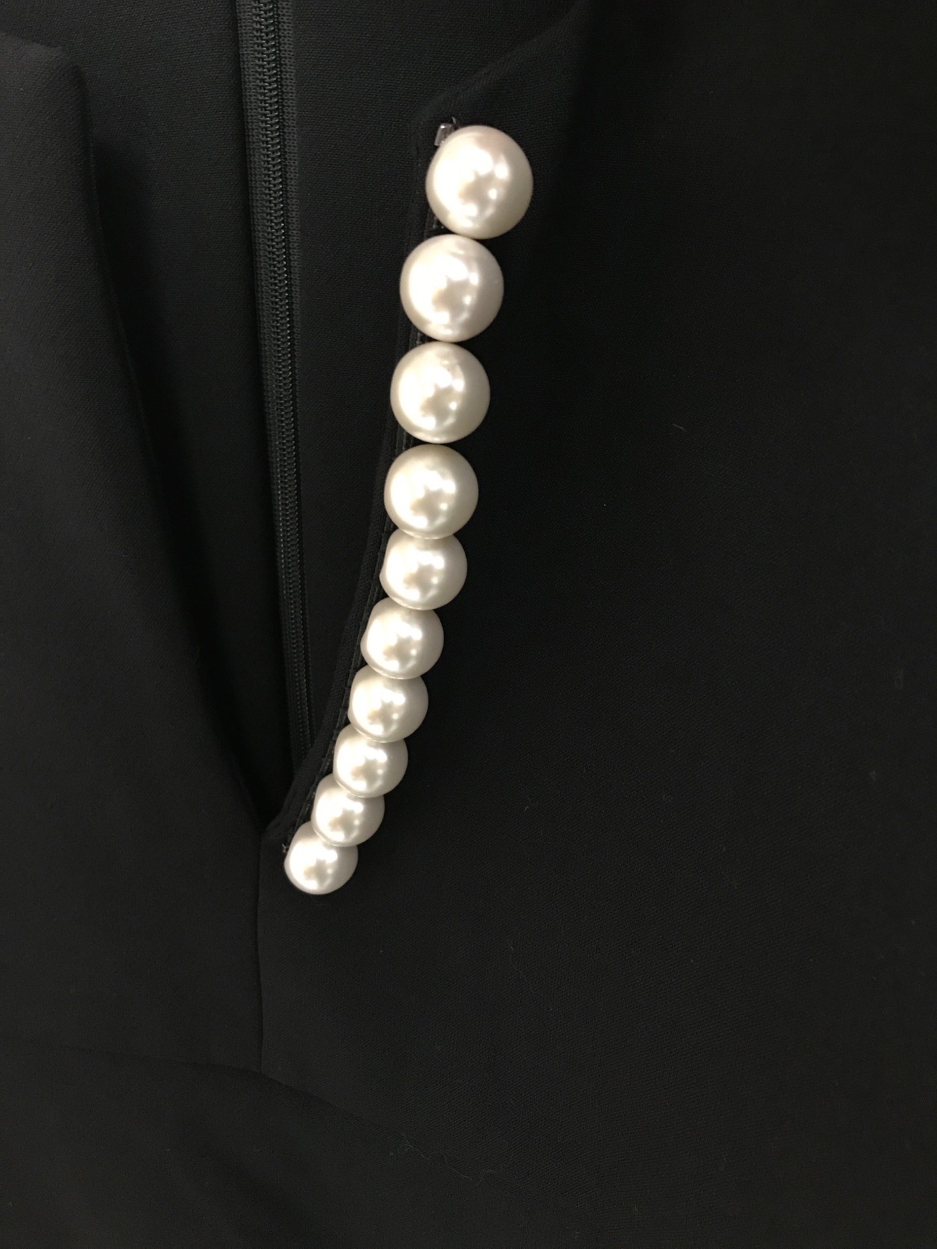 中古・古着通販】YOKO CHAN (ヨーコチャン) パールブラウス ブラック