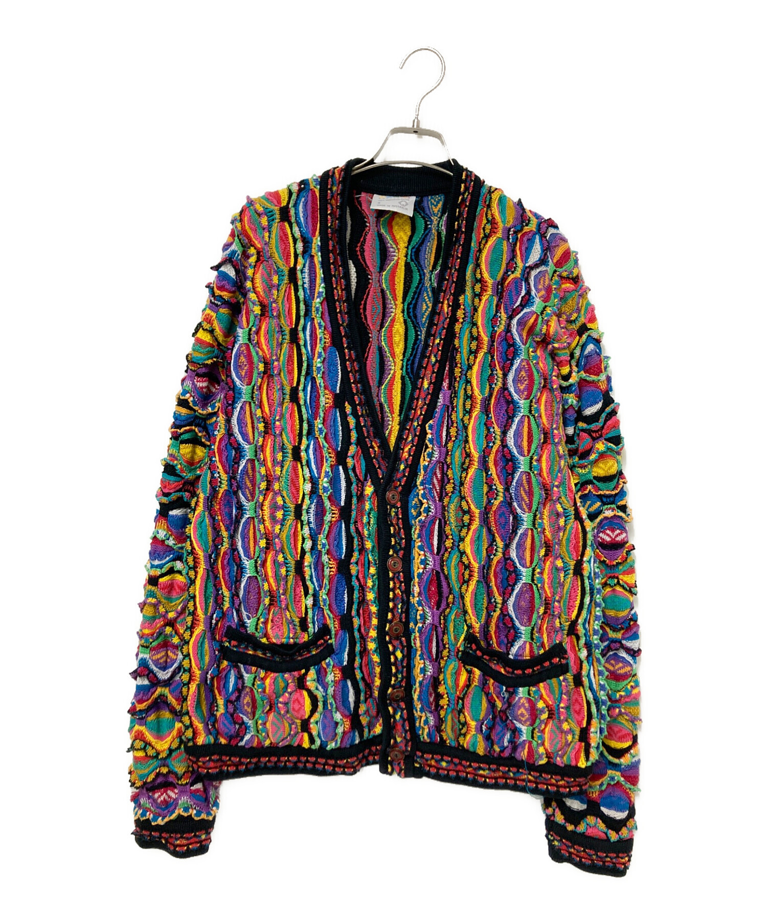 中古・古着通販】Coogi (クージー) 90s 3Dニットカーディガン マルチ