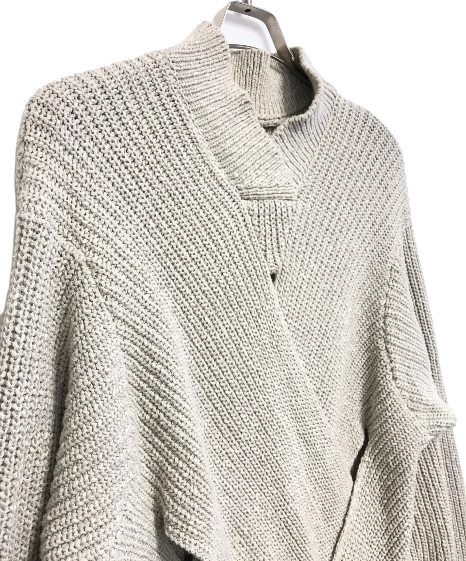 中古・古着通販】NULLUS (ヌールス) DECONSTRUCTED SWEATER グレージュ