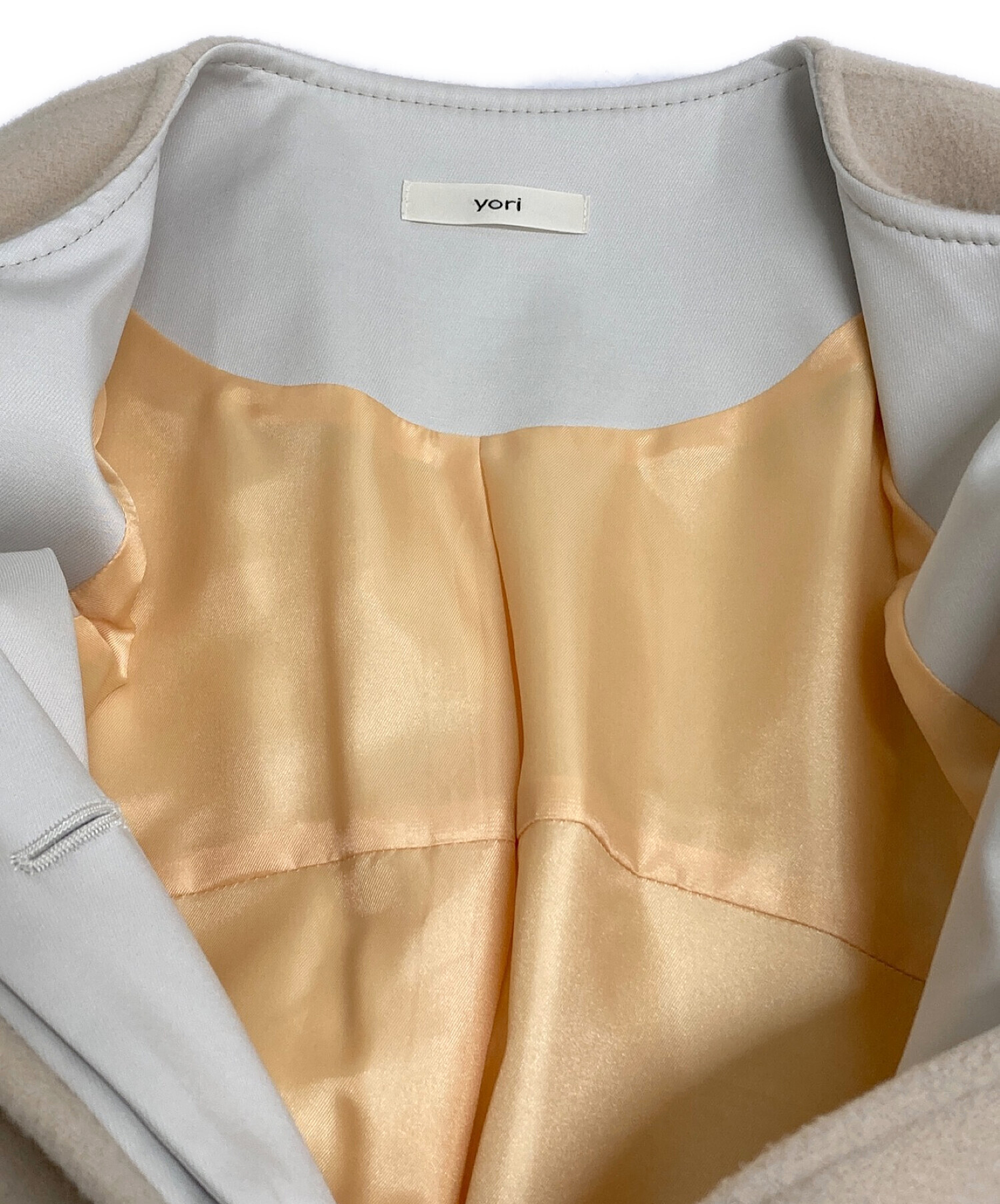 中古・古着通販】YORI (ヨリ) ウールノーカラーコート ベージュ サイズ