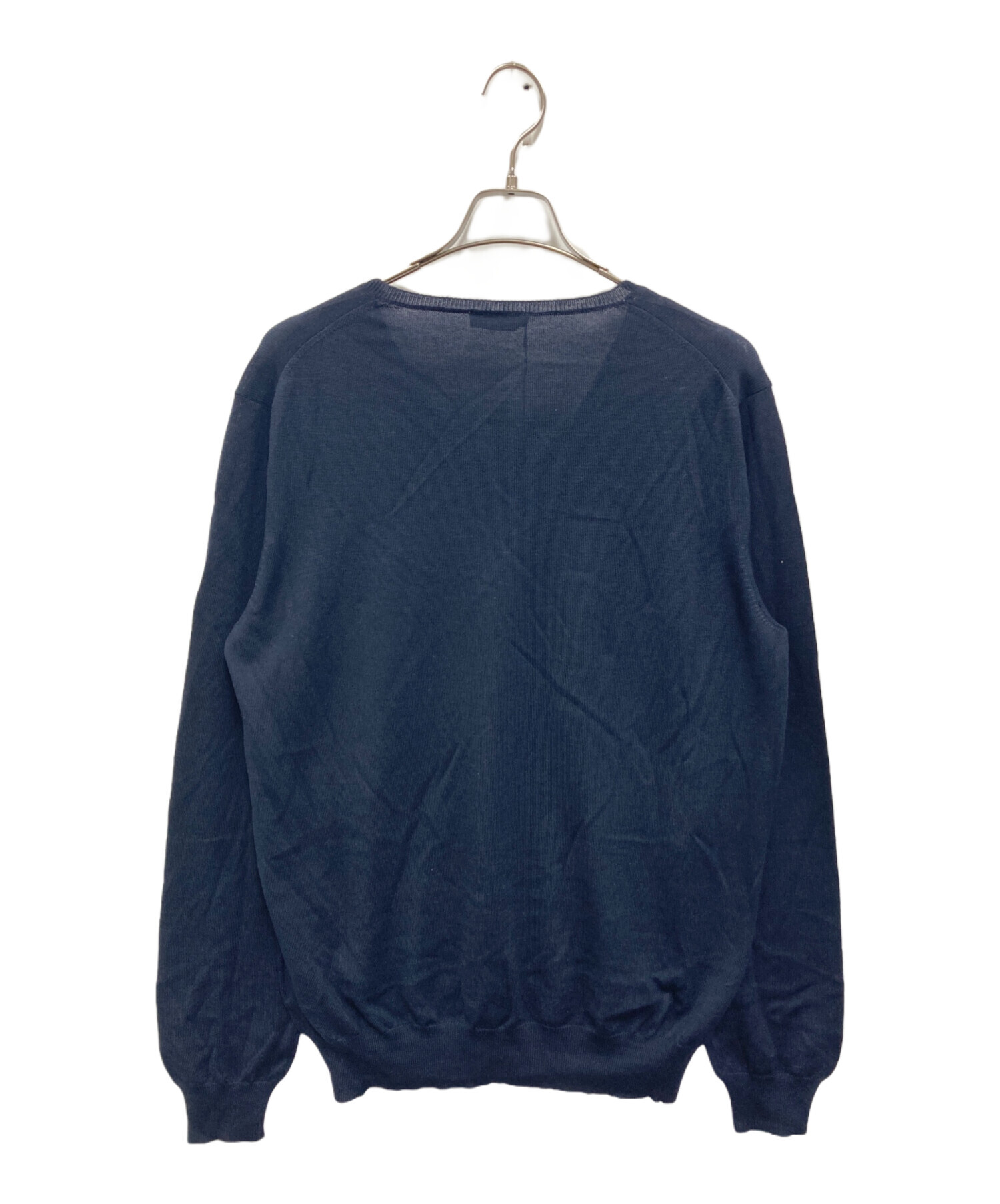 中古・古着通販】PRADA (プラダ) Vネックニット ネイビー サイズ:54