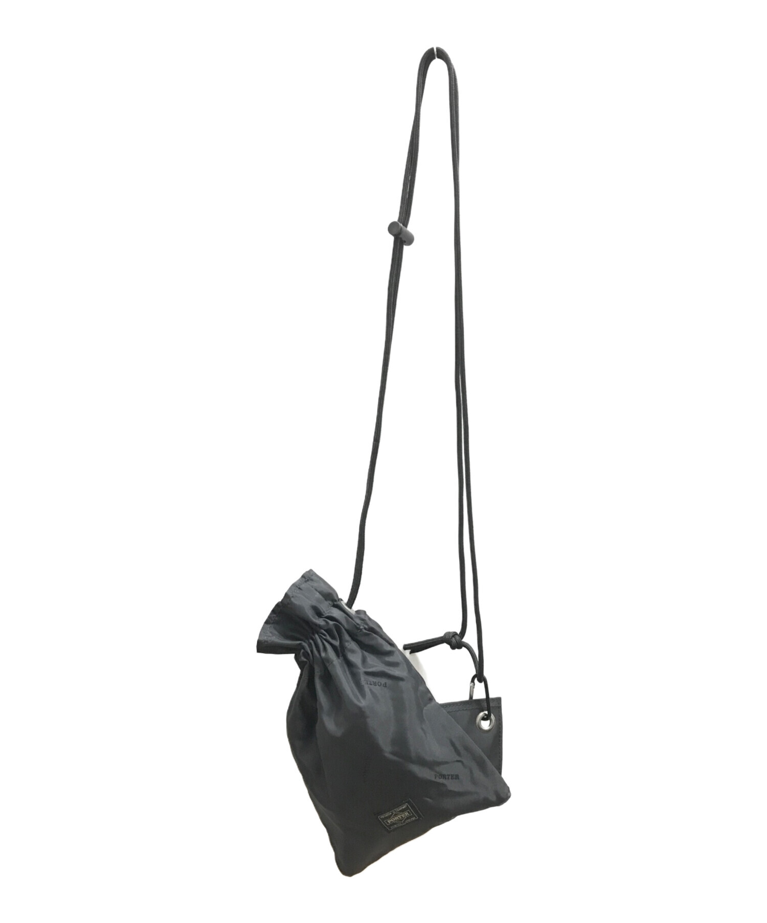 中古・古着通販】PORTER (ポーター) 巾着ショルダーバッグ ブラック