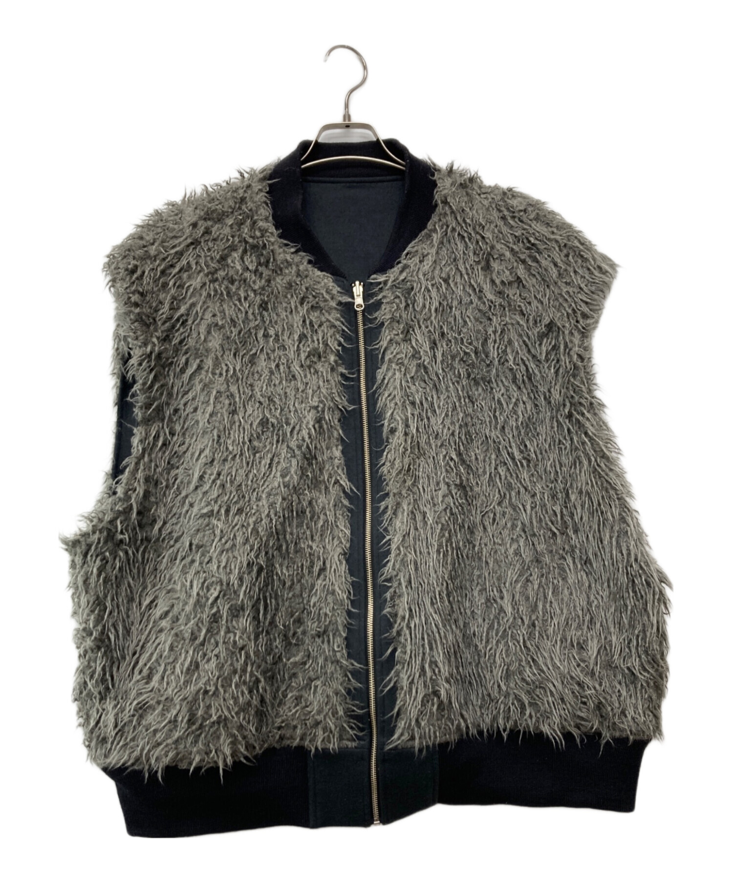 中古・古着通販】URU (ウル) リバーシブルボアベスト ブラック サイズ