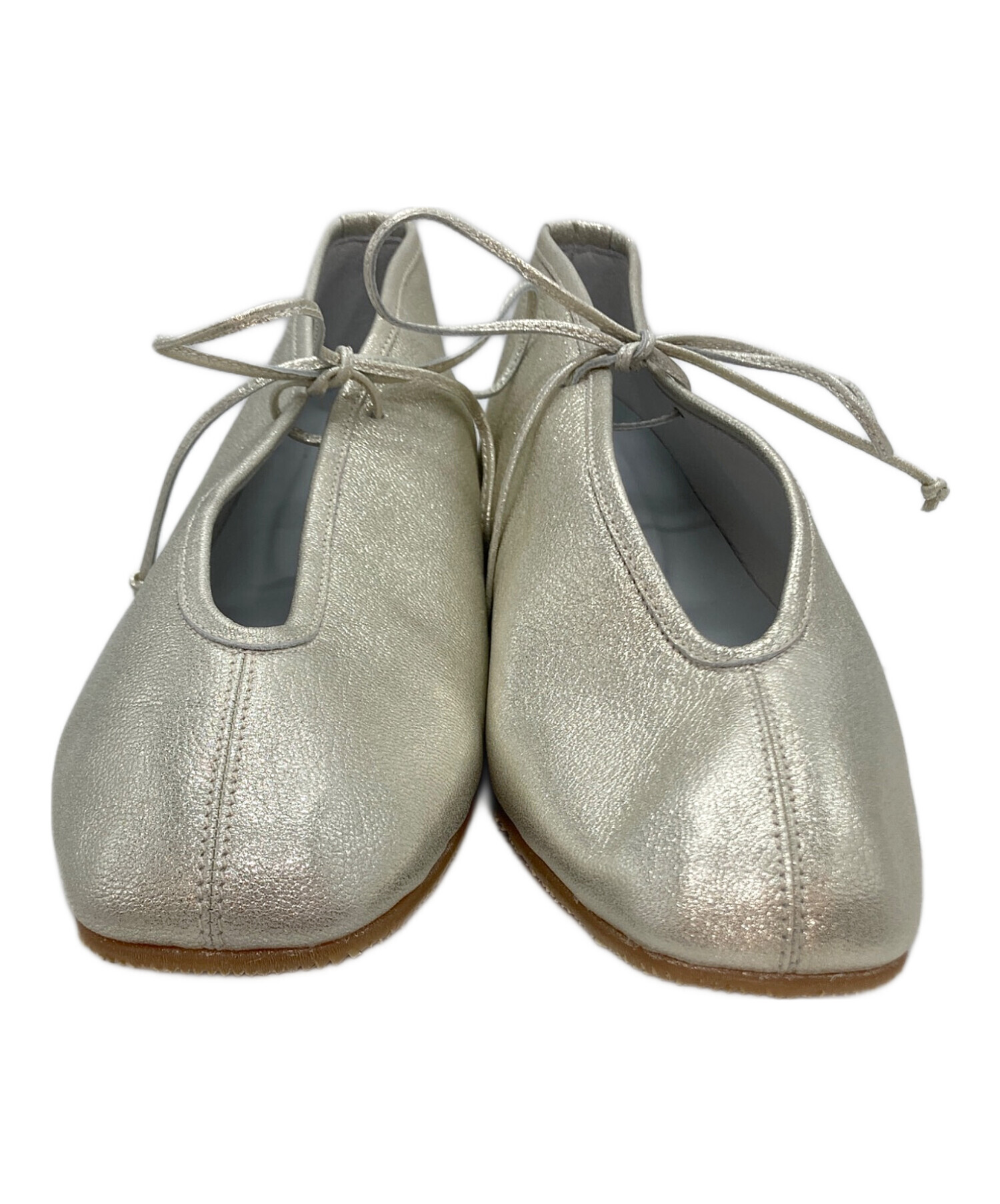 中古・古着通販】SUI (スイ) LACE UPフラットシューズ シルバー サイズ