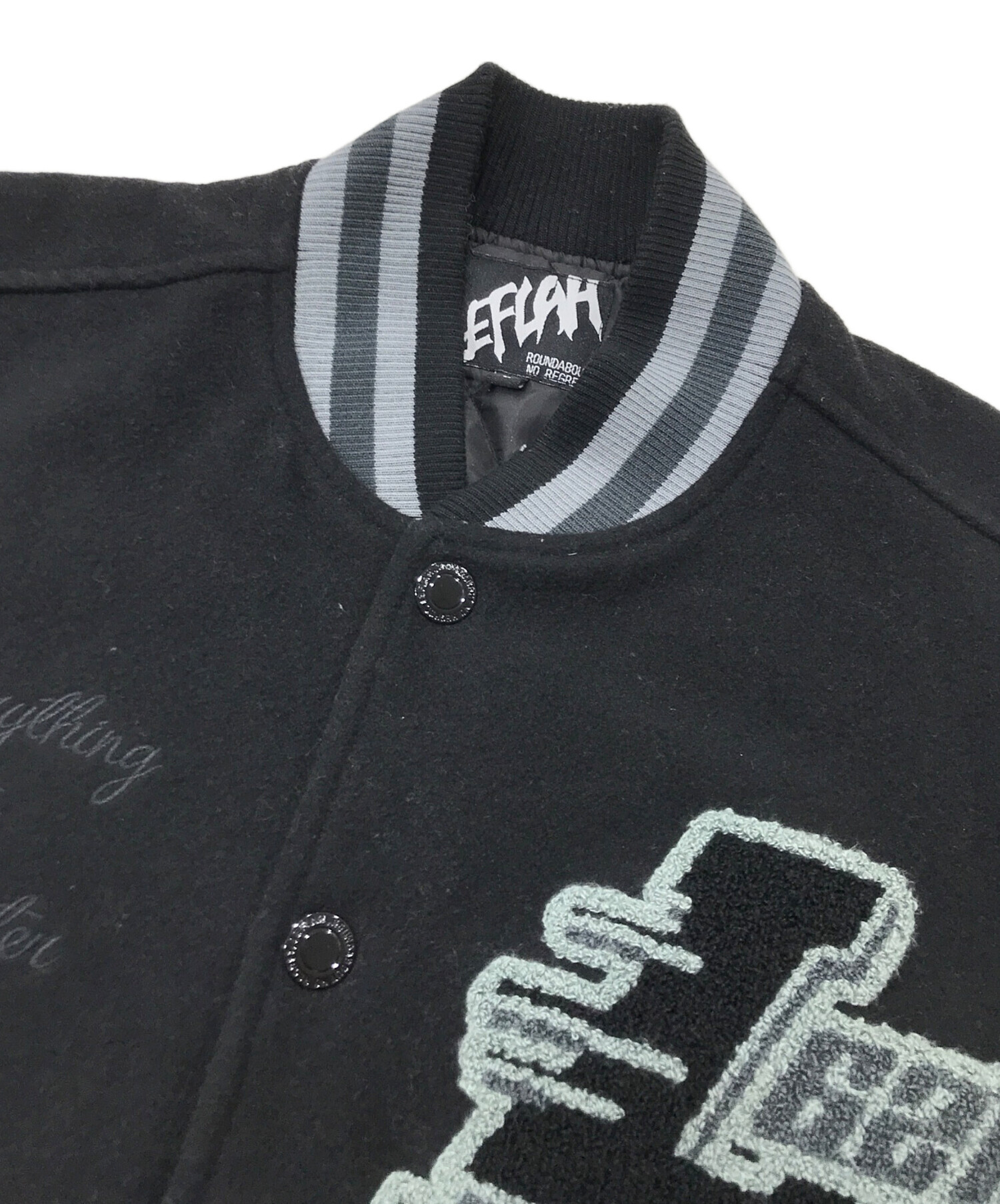 中古・古着通販】LEFLAH (レフラー) レザー切替スタジャン ブラック