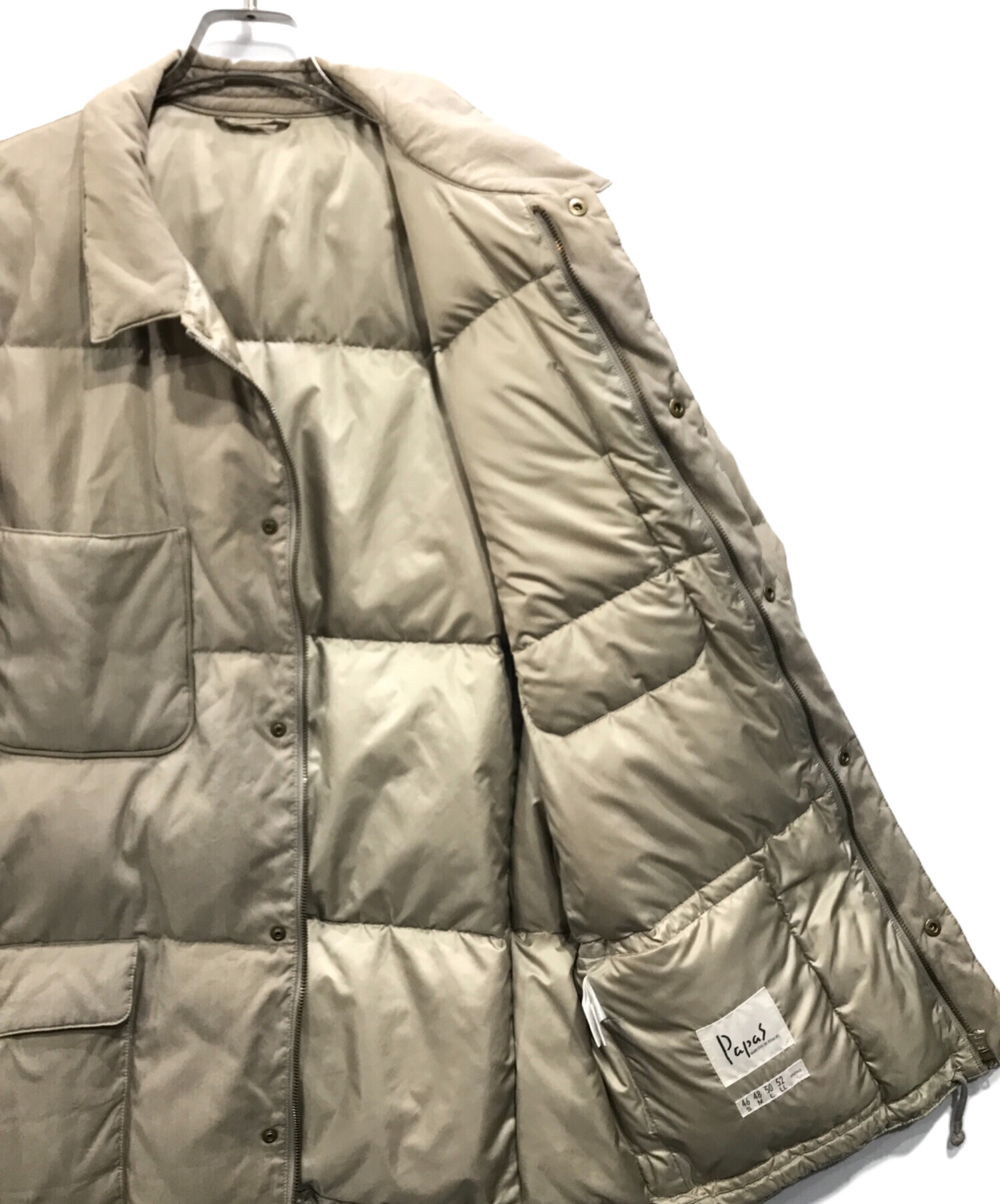 中古・古着通販】PAPAS (パパス) ダウンジャケット ベージュ サイズ:52