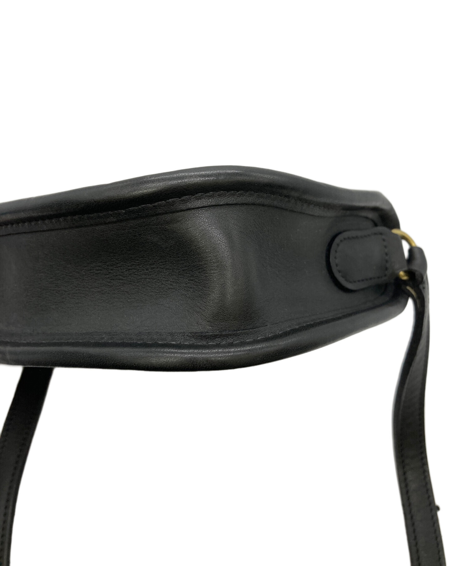 中古・古着通販】COACH (コーチ) レザーショルダーバッグ ブラック