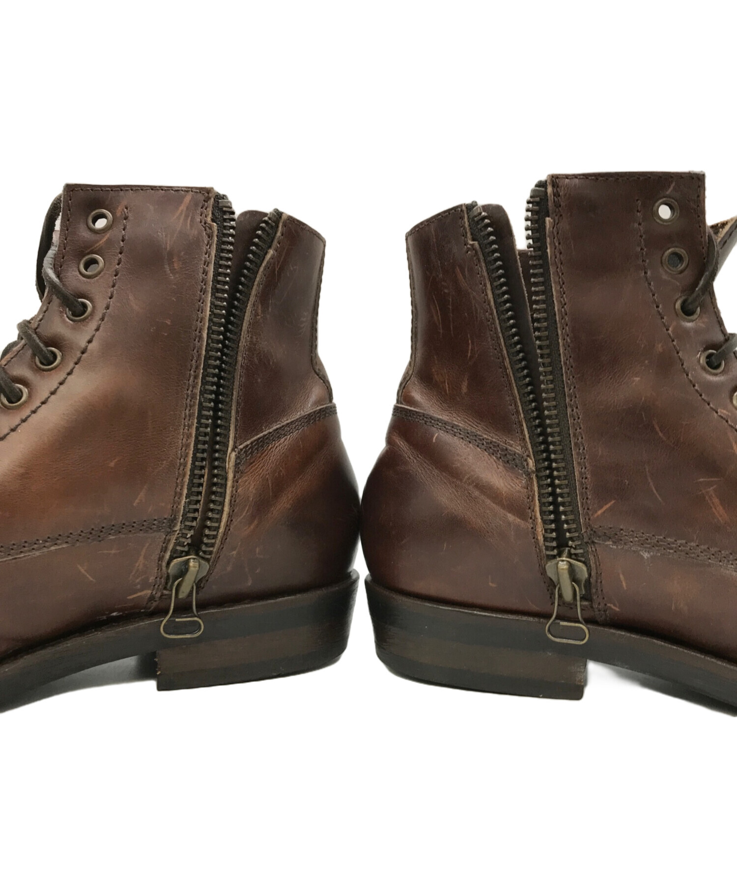 中古・古着通販】BUTTERO (ブッテロ) サイドZIPワークブーツ ブラウン