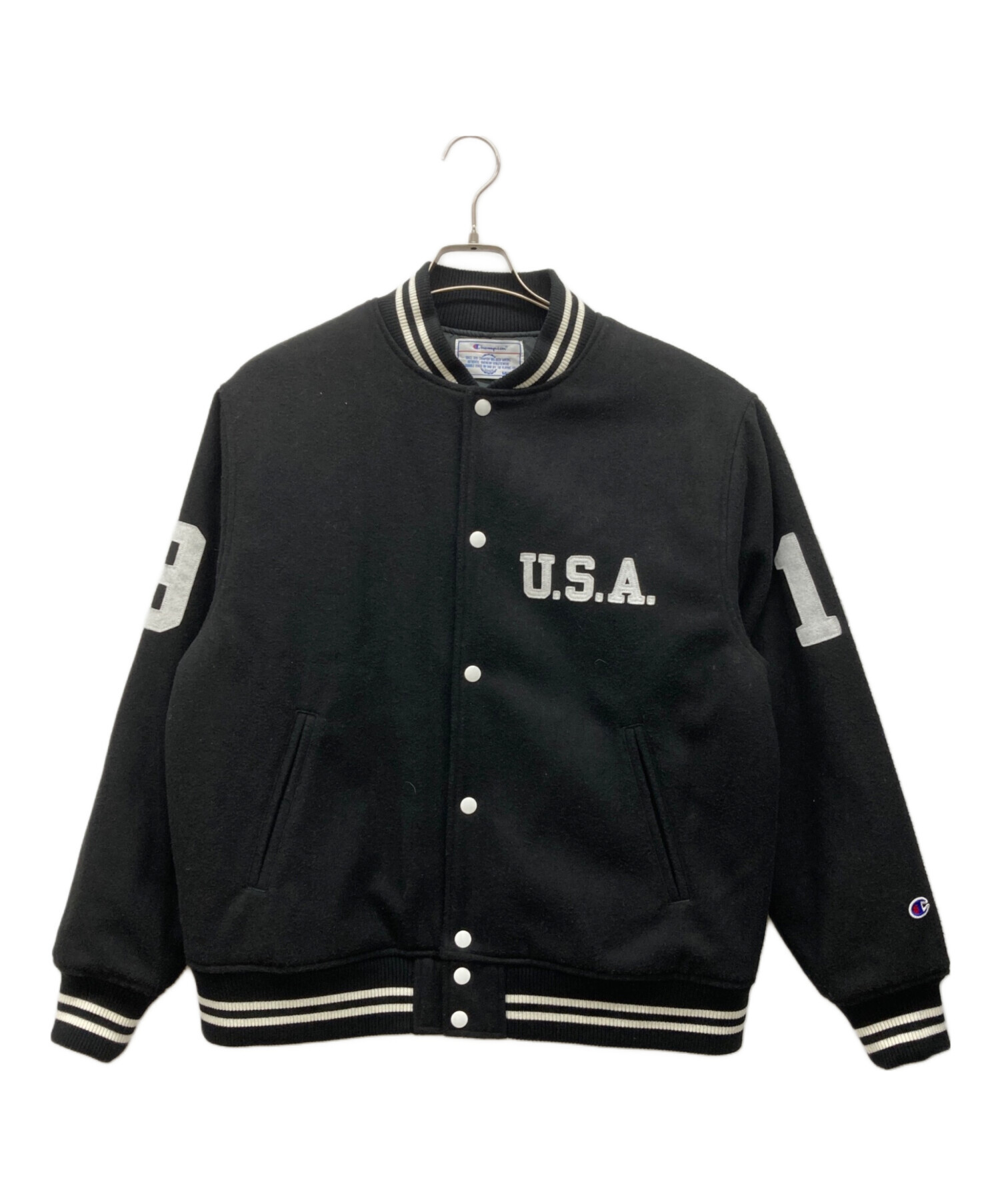 中古・古着通販】Champion (チャンピオン) スタジャン ブラック サイズ