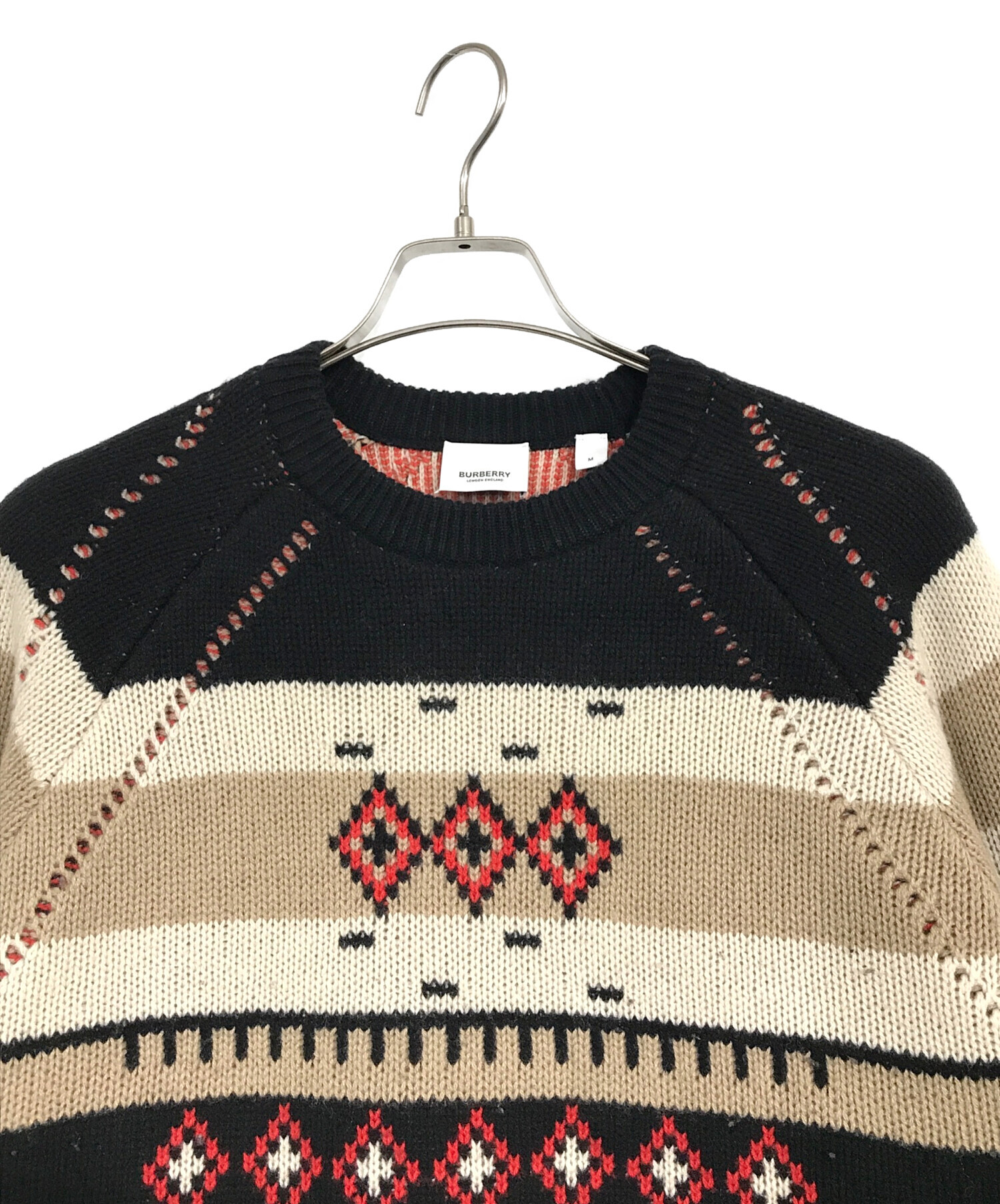 中古・古着通販】BURBERRY (バーバリー) 総柄ロゴカシミアニット