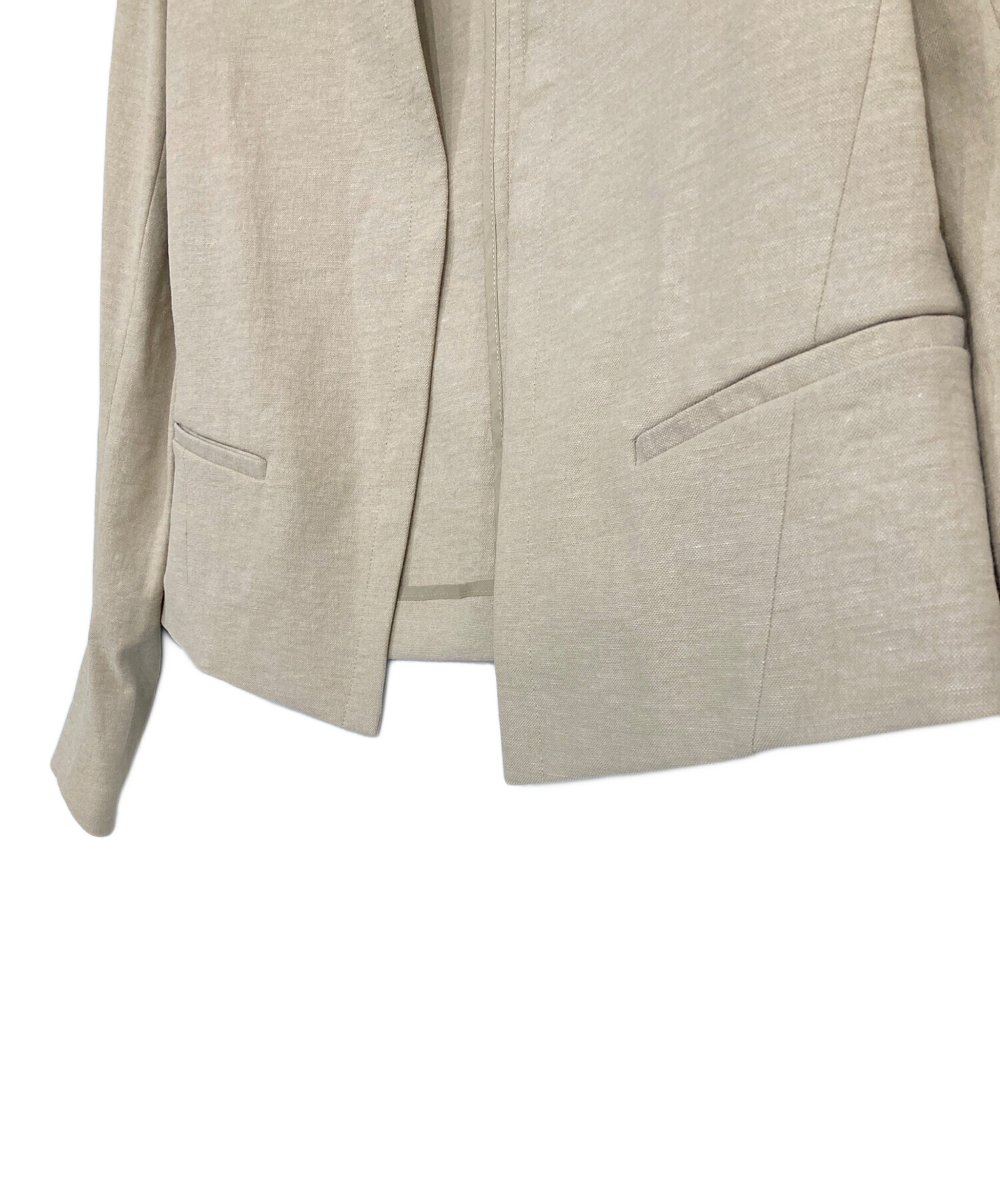 中古・古着通販】theory (セオリー) ノーカラージャケット ベージュ