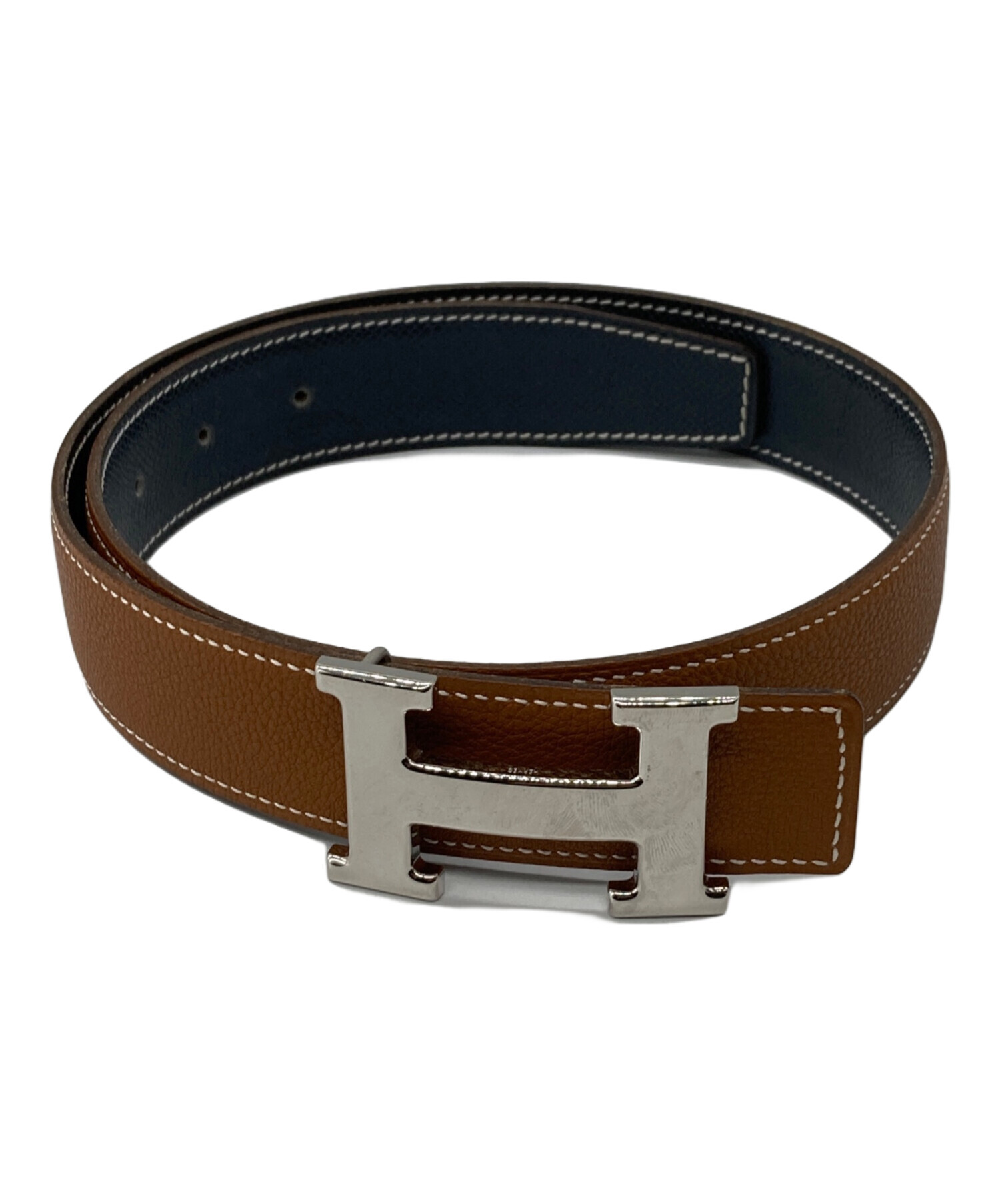 中古・古着通販】HERMES (エルメス) Hバックルレザーベルト ブラウン