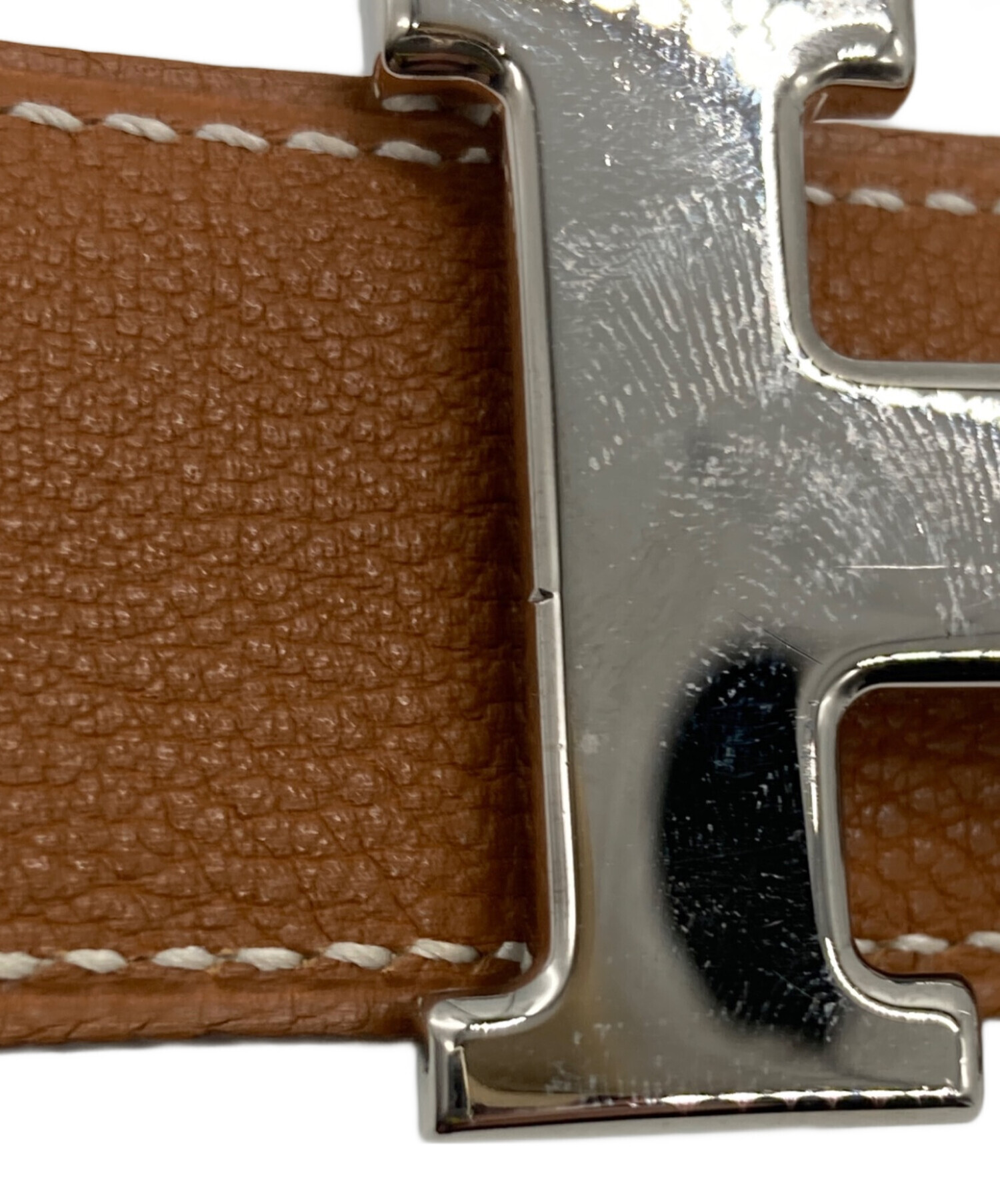 中古・古着通販】HERMES (エルメス) Hバックルレザーベルト ブラウン