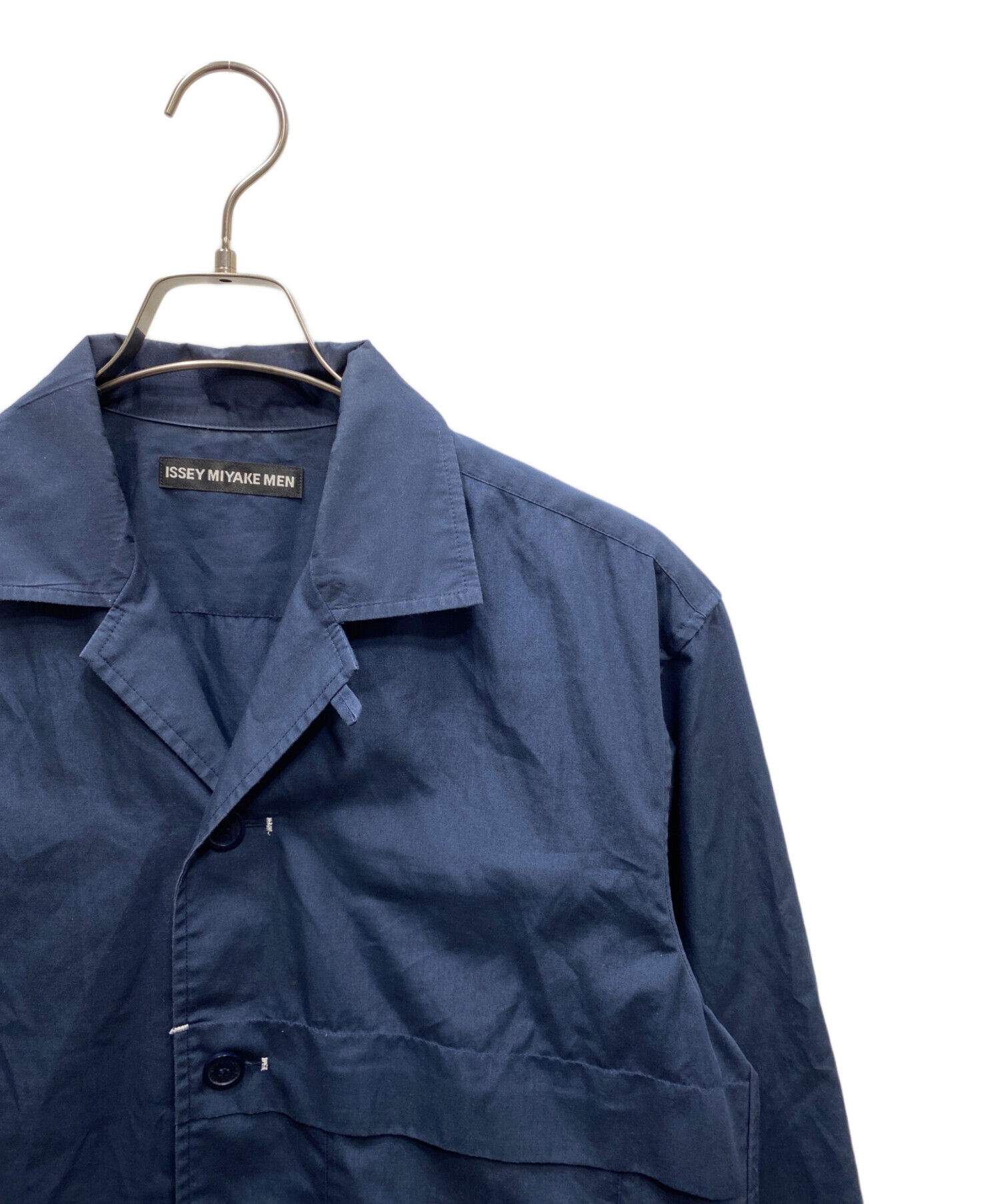 中古・古着通販】ISSEY MIYAKE (イッセイミヤケ) 長袖シャツ ネイビー