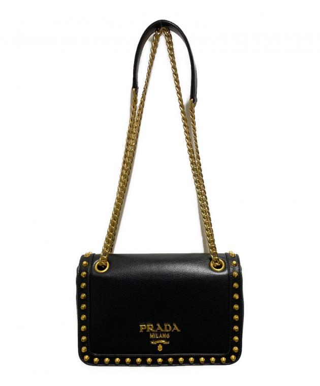 中古・古着通販】PRADA (プラダ) スタッズチェーンショルダーバッグ