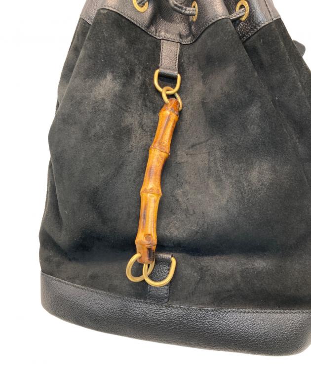 中古・古着通販】GUCCI (グッチ) バンブー スエード 巾着リュック