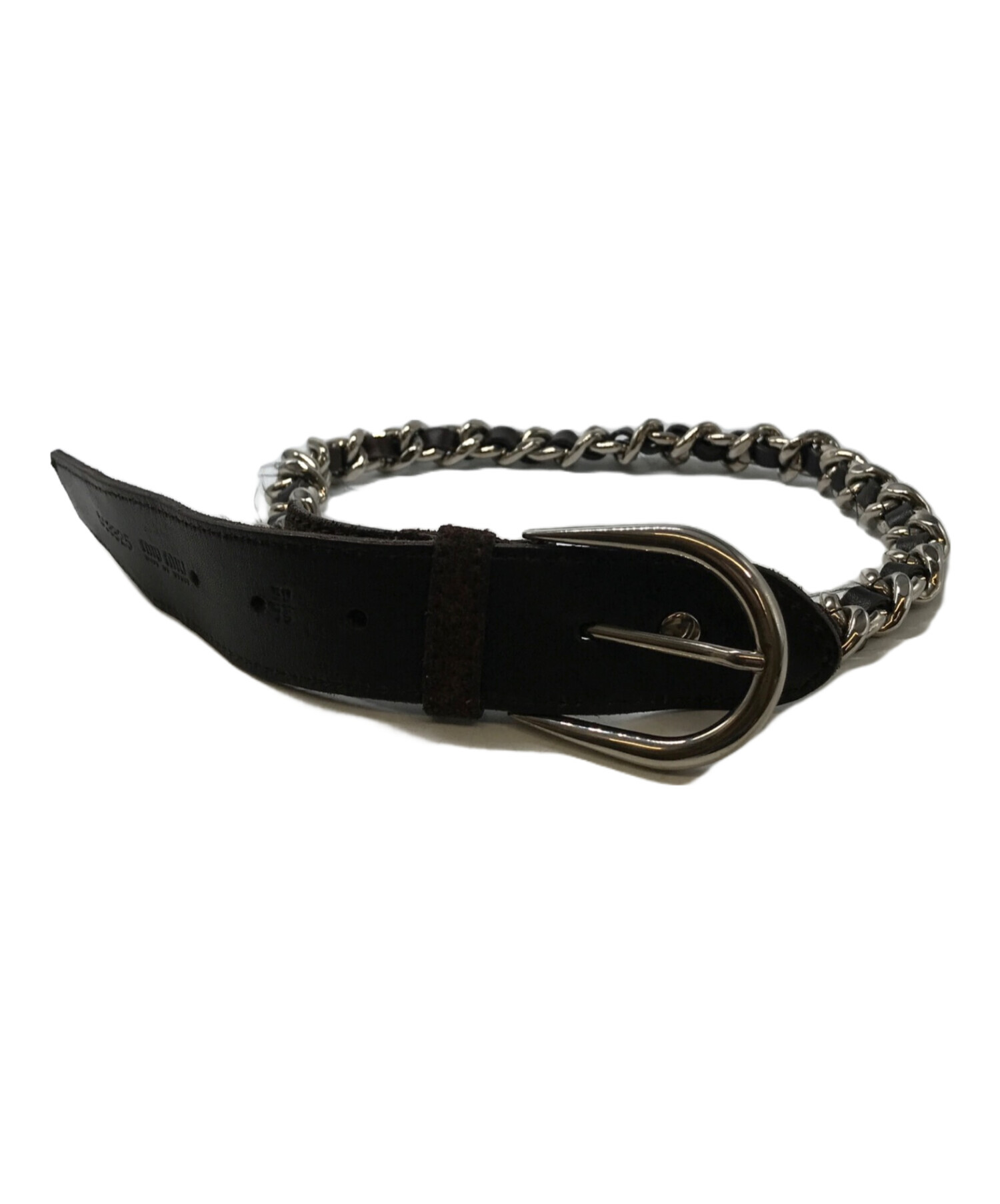 中古・古着通販】MIU MIU (ミュウミュウ) チェーンレザーベルト