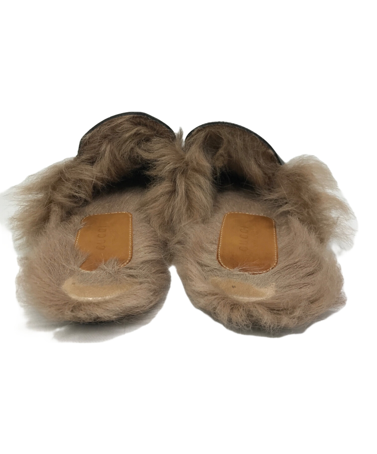 中古・古着通販】GUCCI (グッチ) ホースビットファーサンダル ブラウン