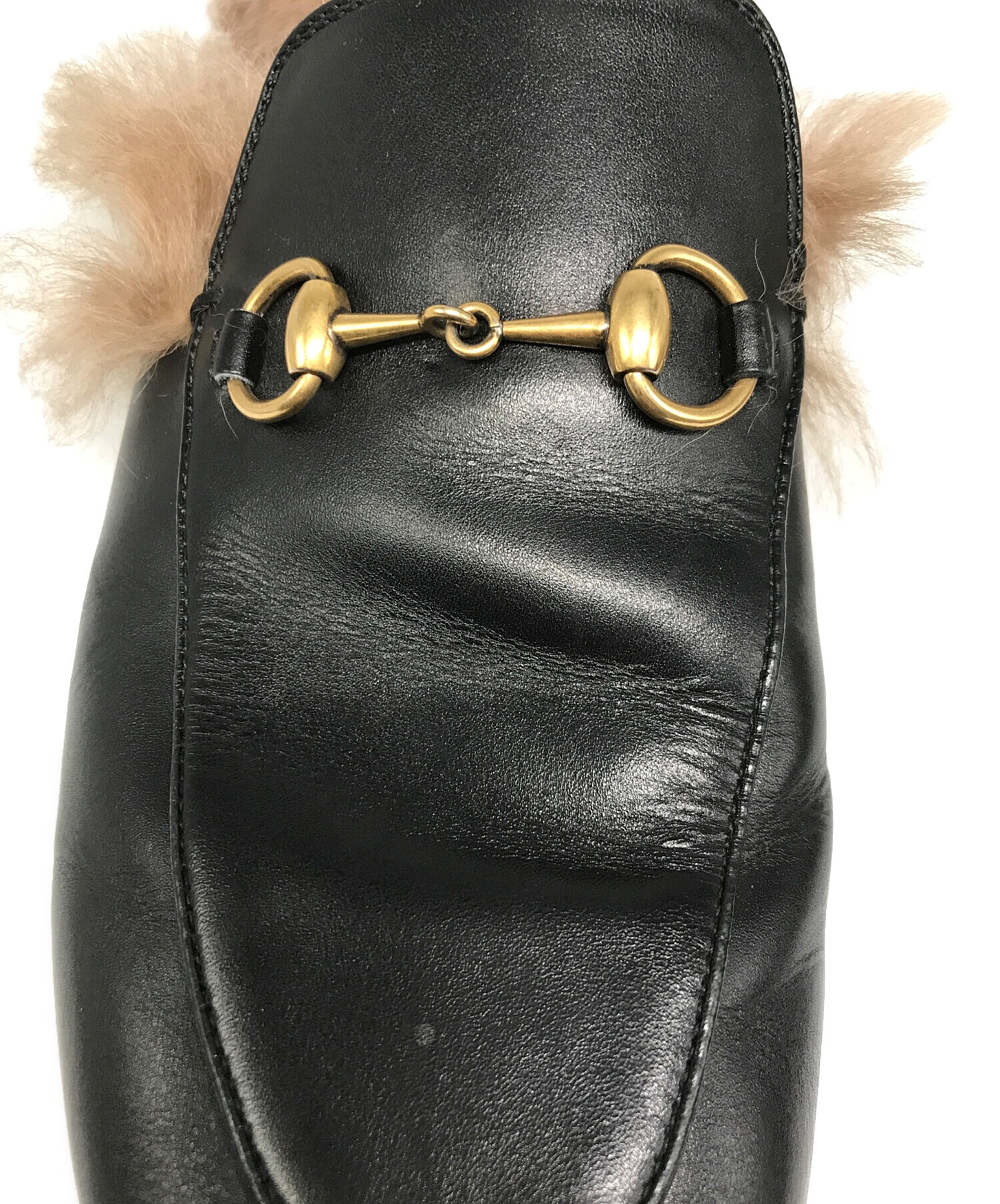 中古・古着通販】GUCCI (グッチ) ホースビットファーサンダル ブラウン