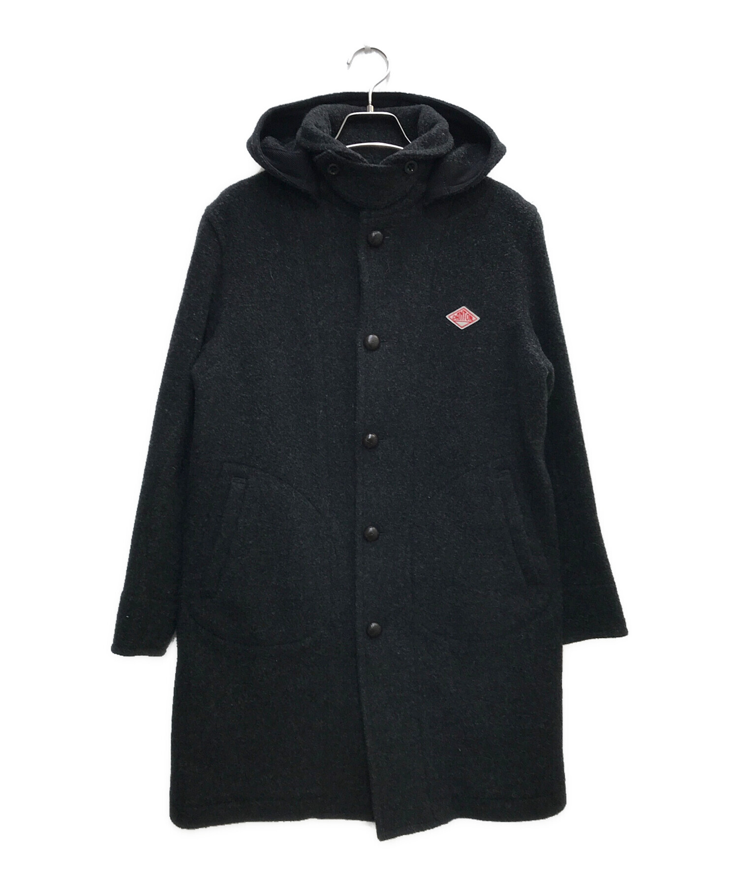 中古・古着通販】DANTON (ダントン) ウールモッサ丸襟コート ブラック