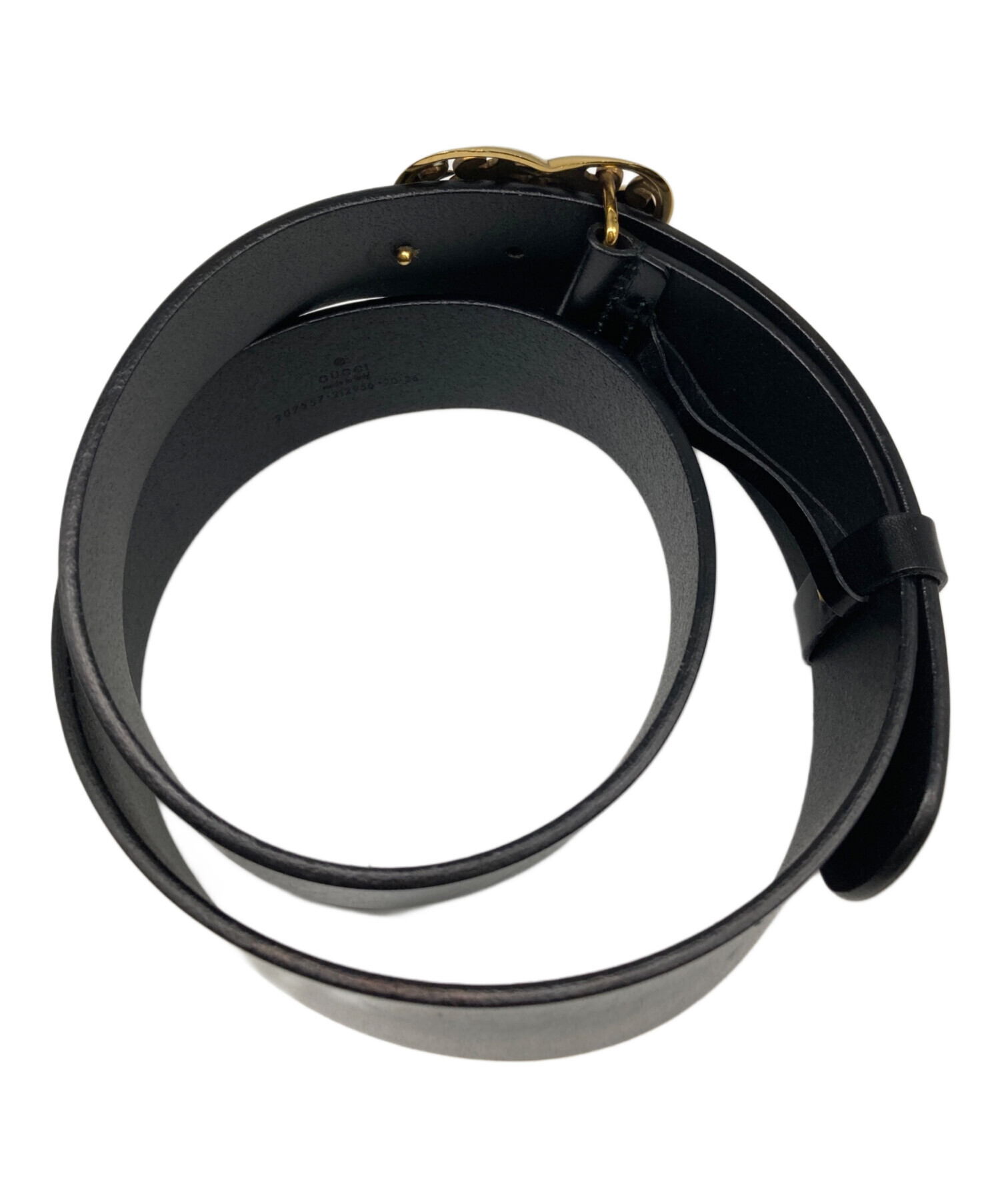 中古・古着通販】GUCCI (グッチ) ハートクレストレザーベルト ブラック