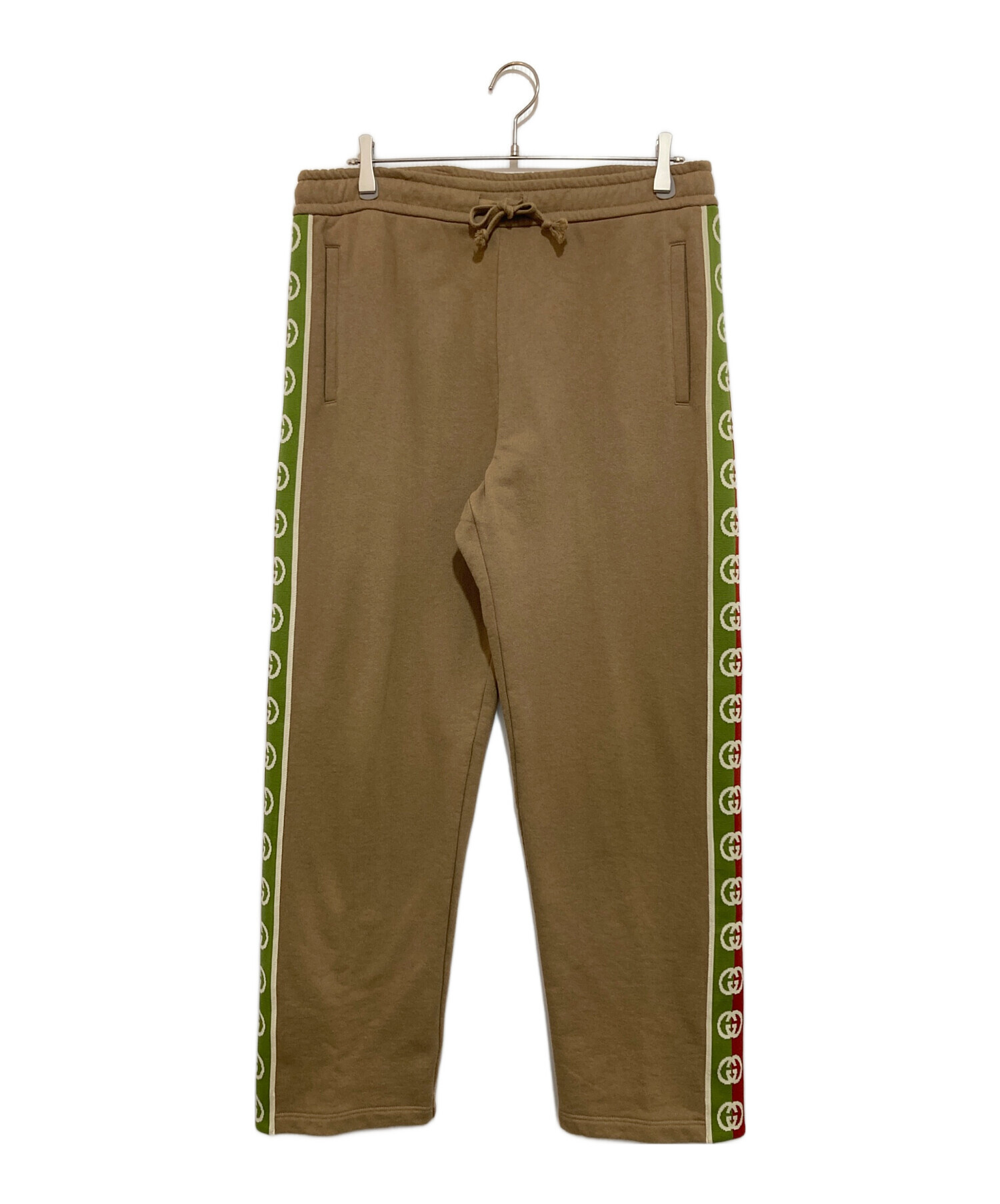 中古・古着通販】GUCCI (グッチ) サイドロゴスウェットパンツ ブラウン