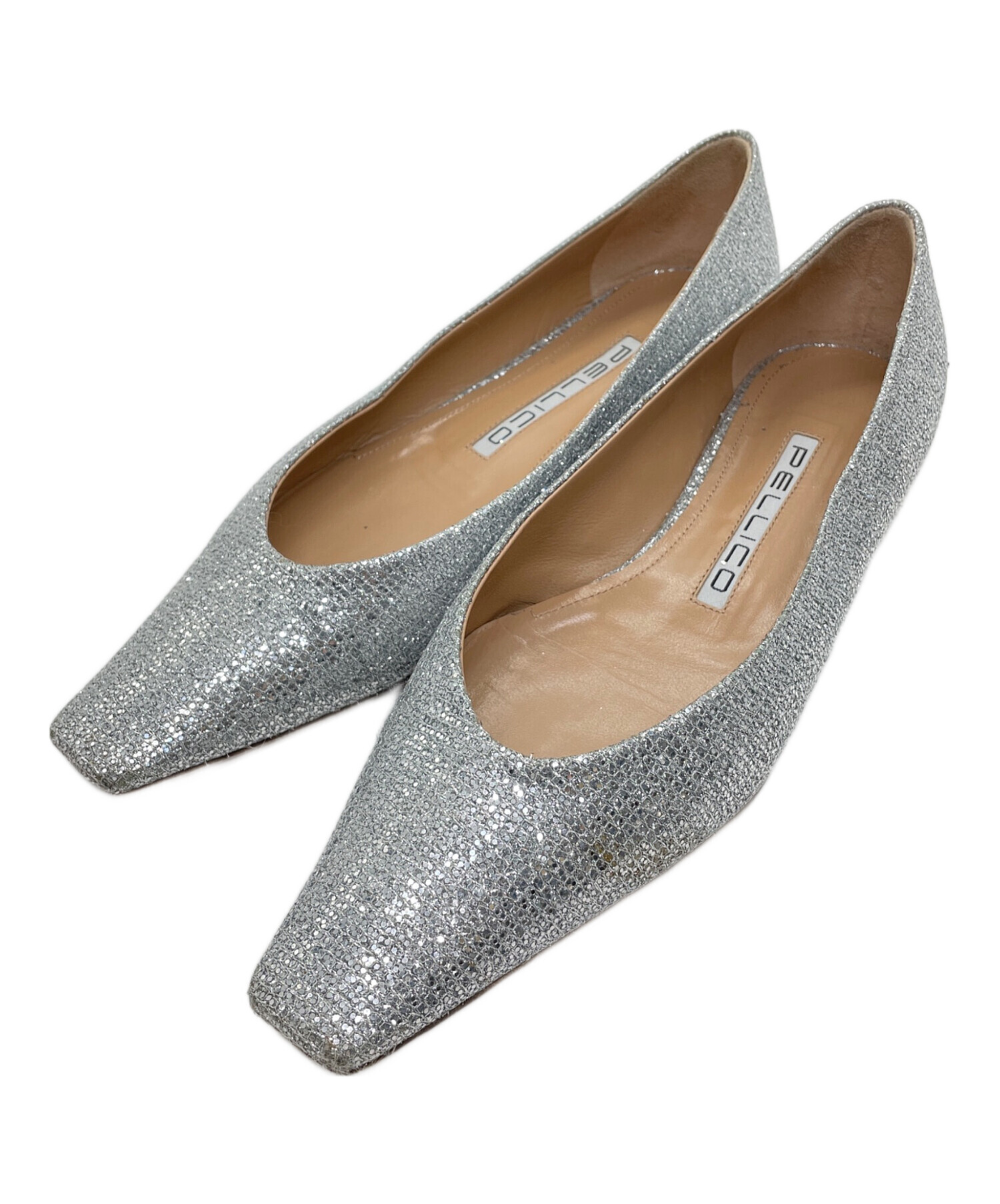 中古・古着通販】PELLICO (ペリーコ) DAMA ダマ スクエアトゥ ラメ