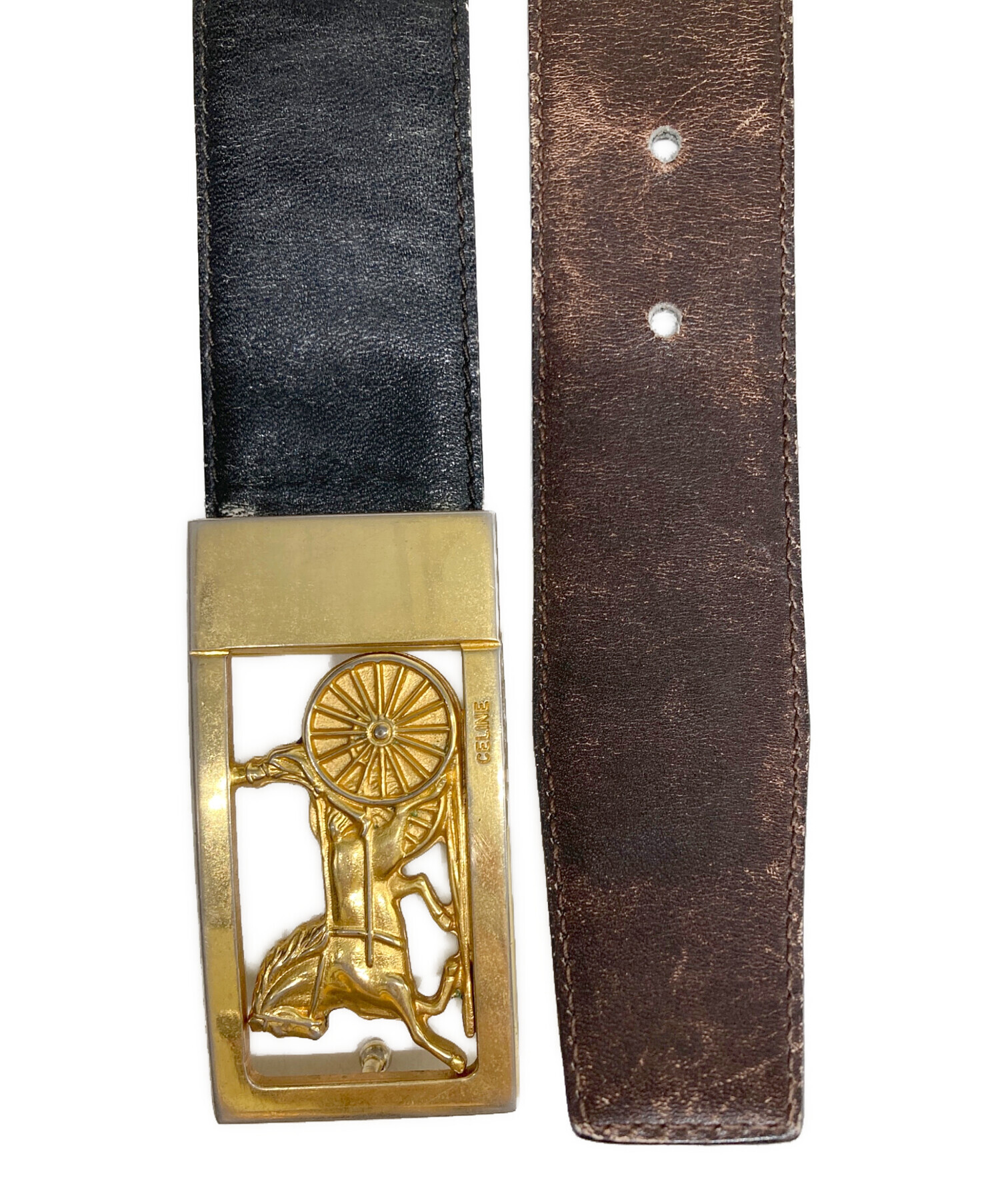 中古・古着通販】CELINE (セリーヌ) 馬車バックルレザーベルト