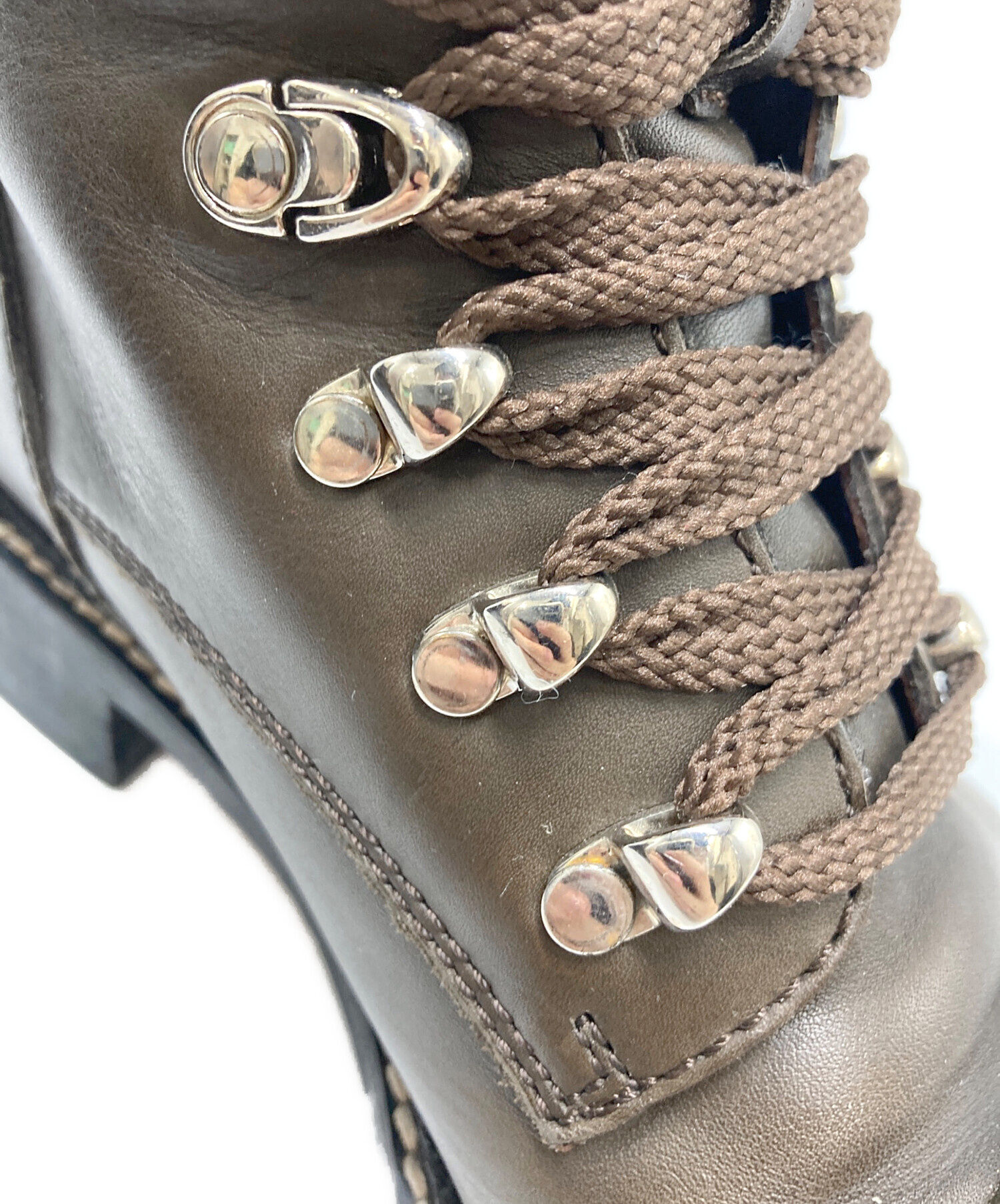 中古・古着通販】CHANEL (シャネル) ツイード編み上げショートブーツ