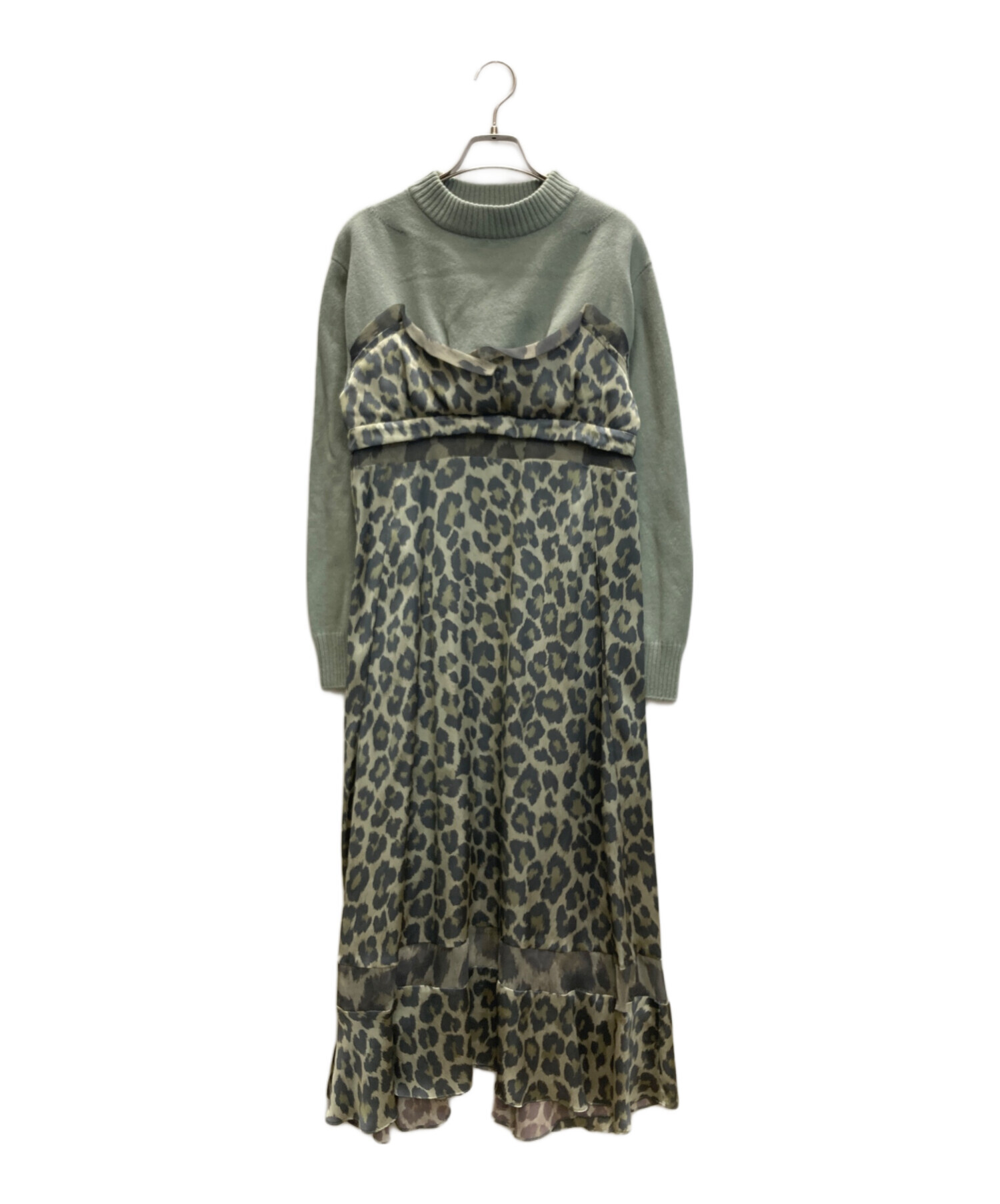 中古・古着通販】sacai (サカイ) レオパードドッキングニットドレス