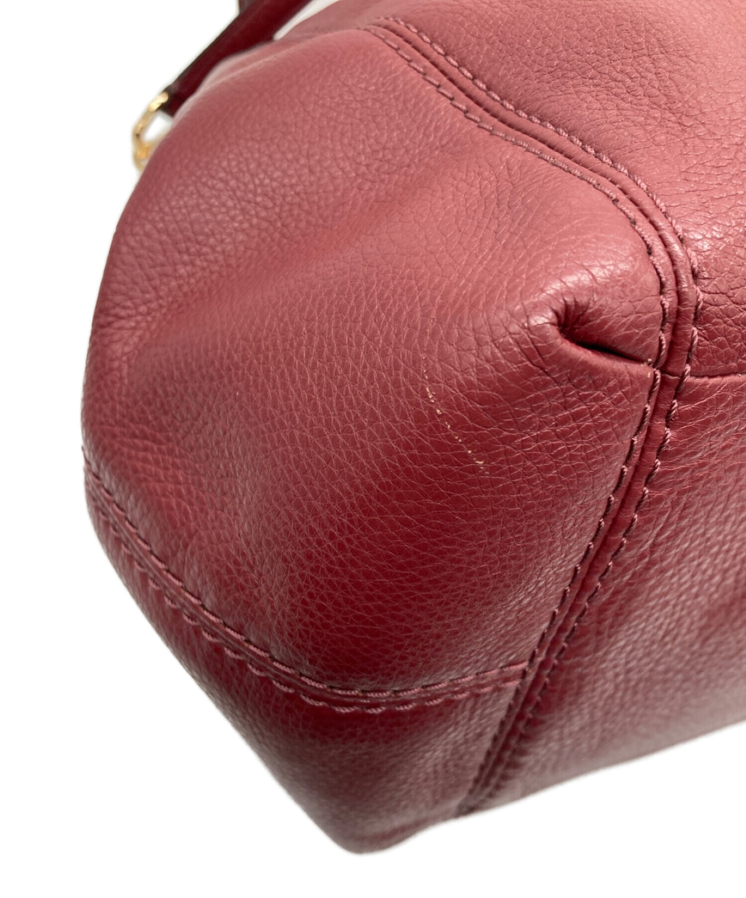 中古・古着通販】COACH (コーチ) ショルダーバッグ ワインレッド