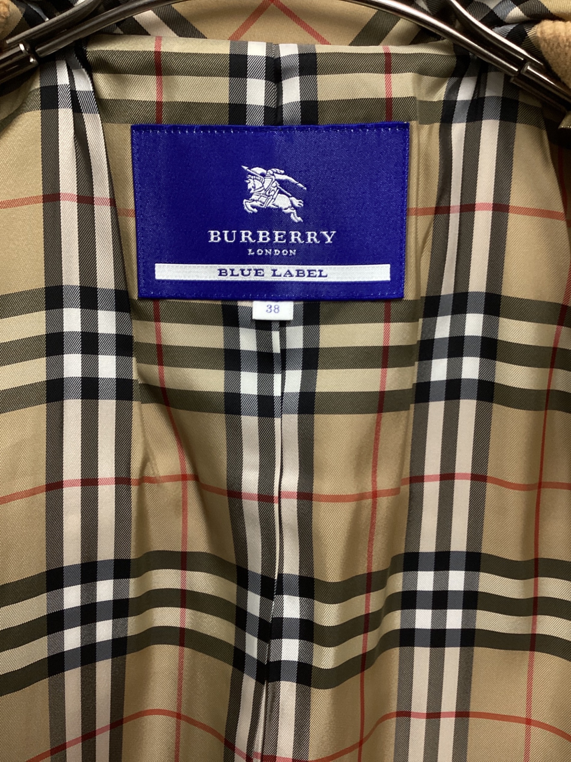 90's Burberry BLUE LABEL ノバチェック ロングダッフル 90's Burberry