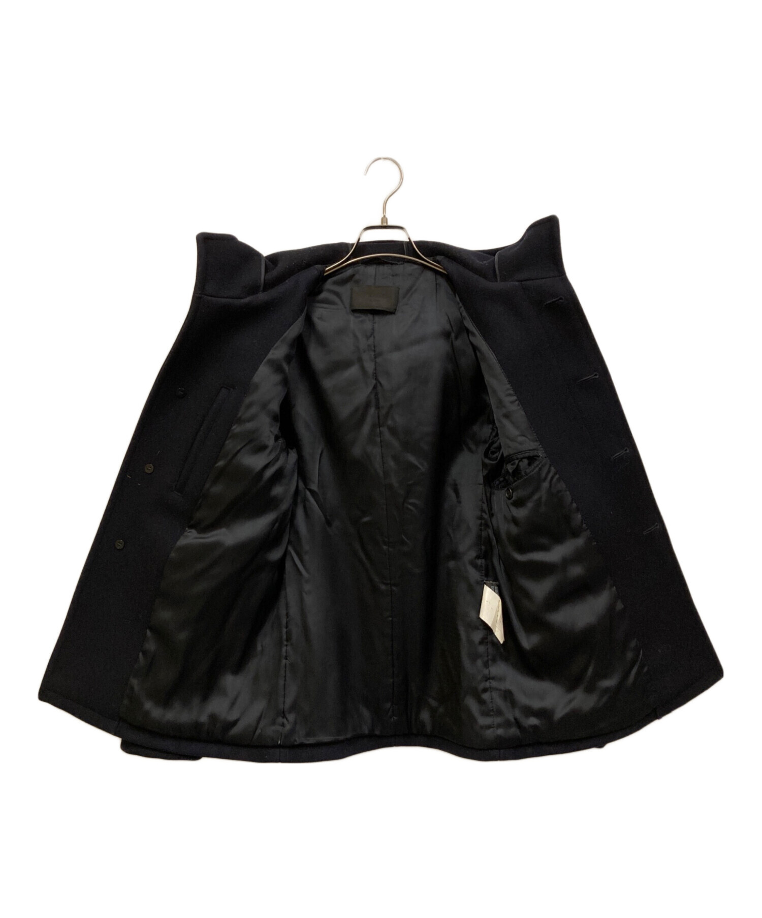 中古・古着通販】PRADA (プラダ) メルトンフーデッドコート ネイビー