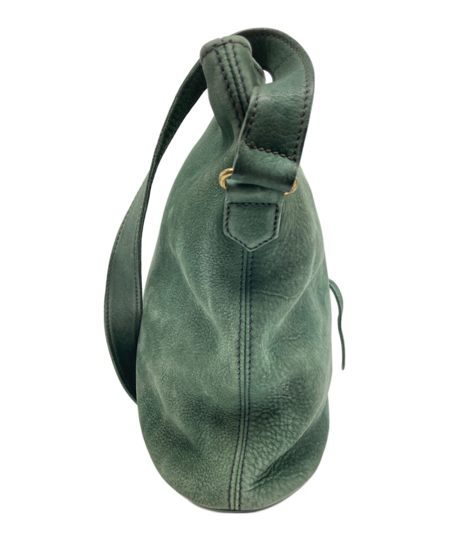 中古・古着通販】COACH (コーチ) スエードショルダーバッグ グリーン