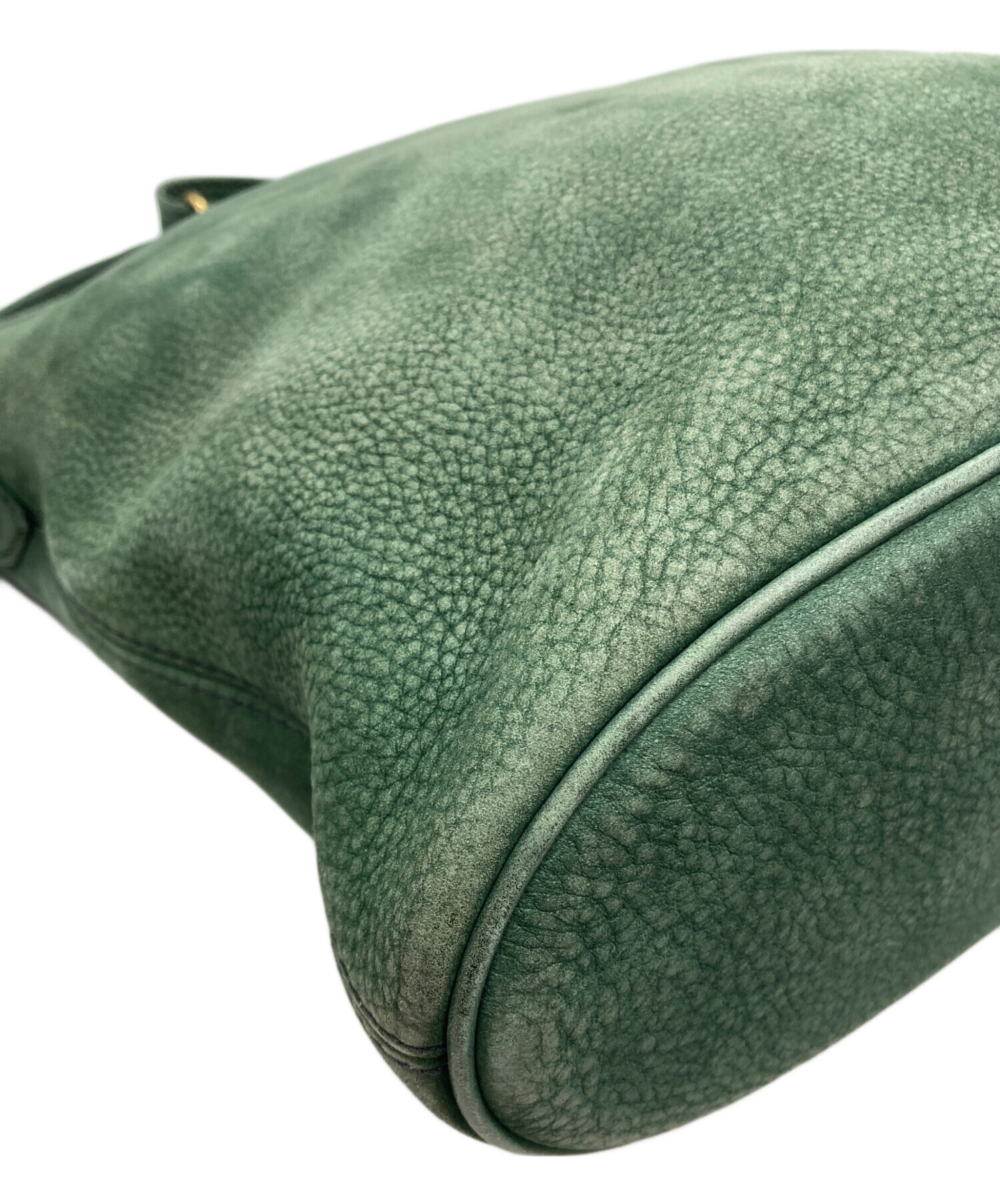 中古・古着通販】COACH (コーチ) スエードショルダーバッグ グリーン