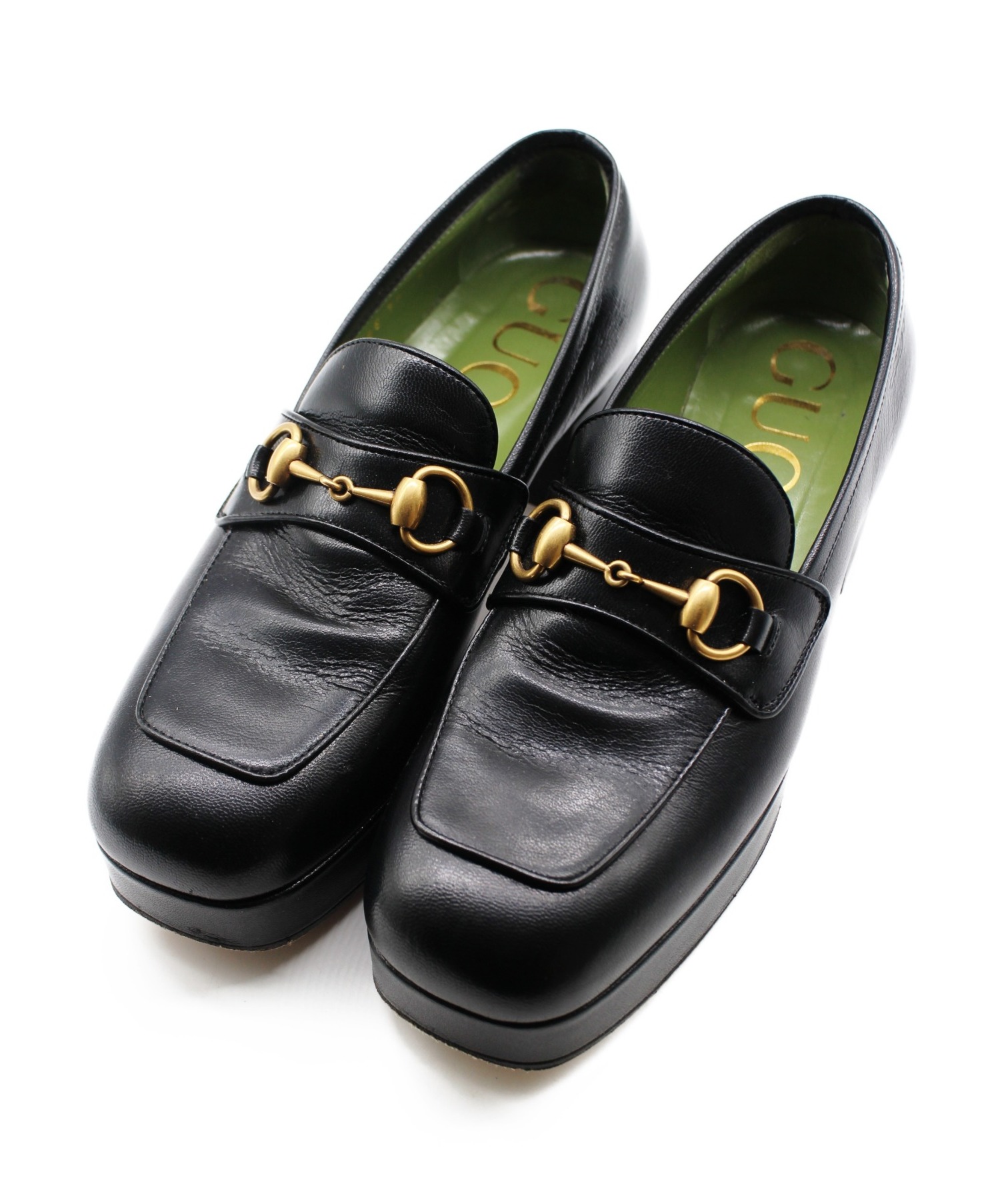 中古・古着通販】GUCCI (グッチ) ホースビットローファー ブラック