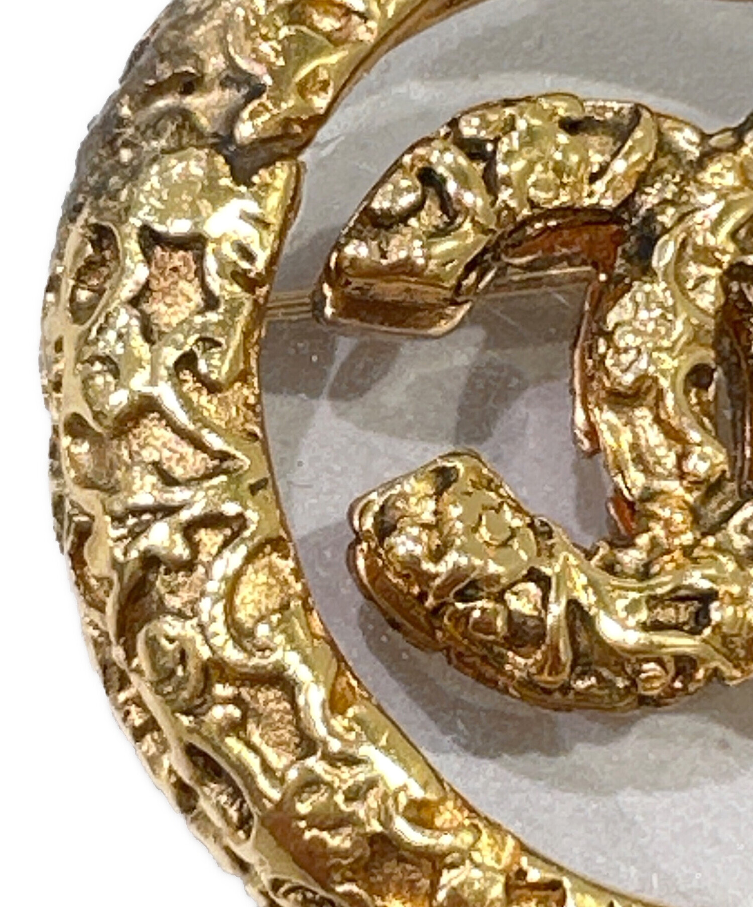 中古・古着通販】CHANEL (シャネル) 溶岩ココマークサークルブローチ