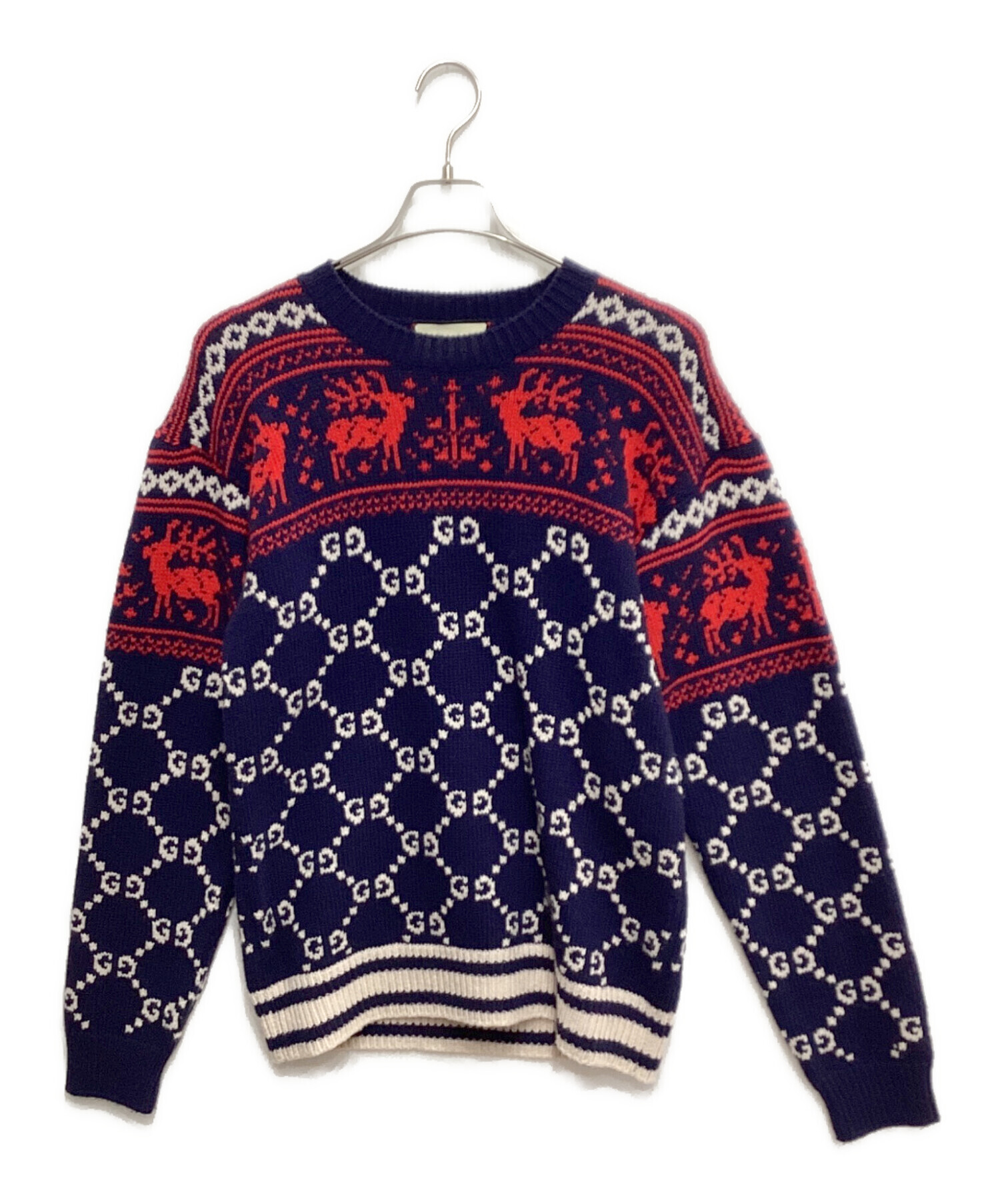 中古・古着通販】GUCCI (グッチ) ノルディックセーター ネイビー